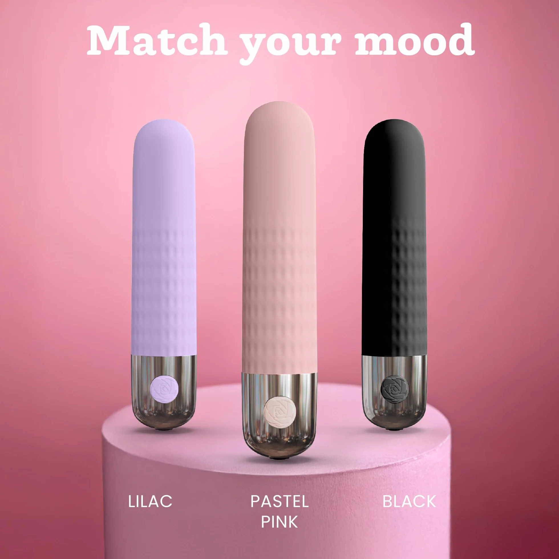 Mini vibratore bullet di Oliver James – Ricaricabile, impermeabile, 10 modalità di piacere, silicone sicuro, sex toy discreto per donne, 9,6 × 1,8 cm, (rosa pastello)