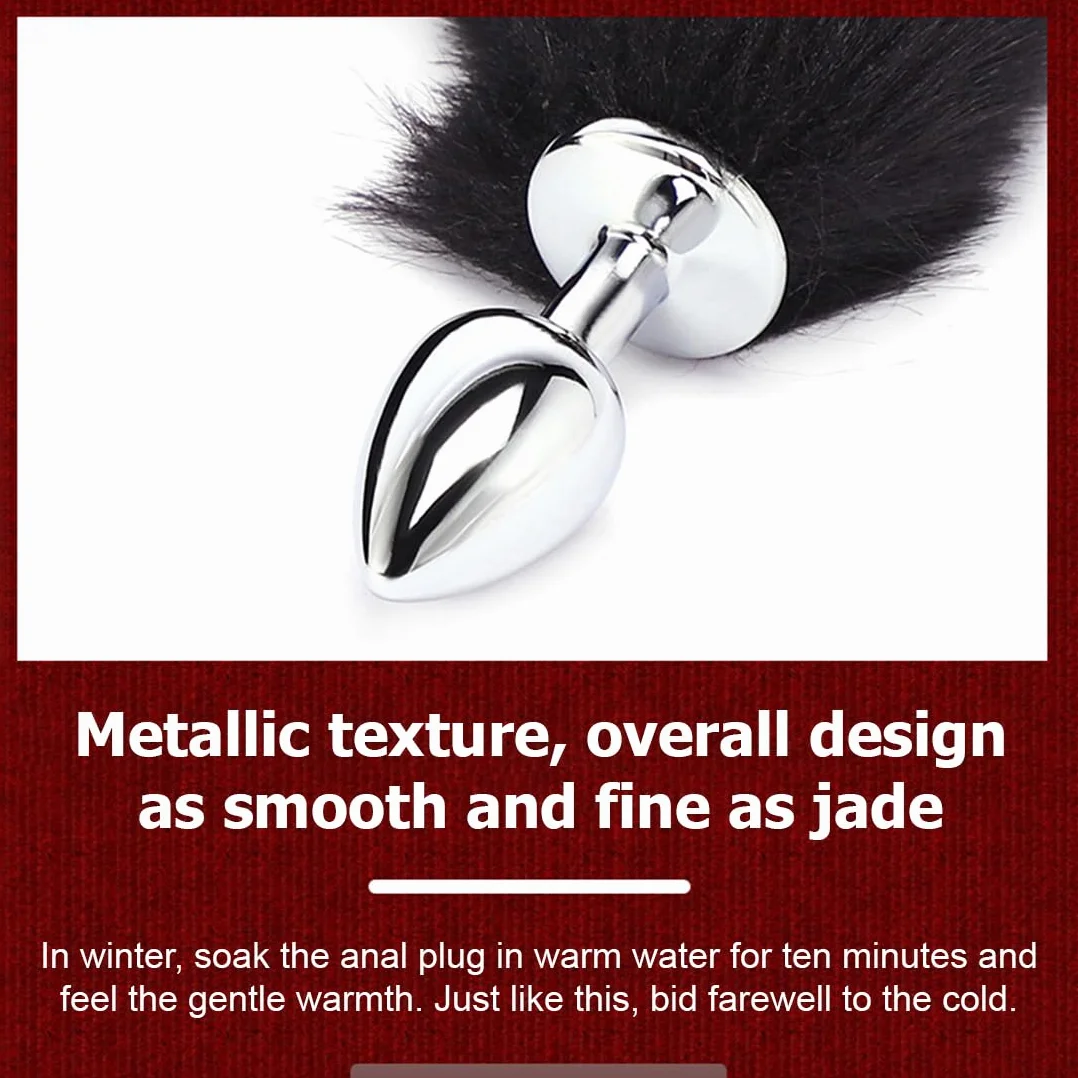 1 Pezzi Anale Metallo, Anal Butt Plug, Set Plug Anale con Cristallo Diamante, Plug Anale Giocattoli del Sesso per Principianti Donne, Coppie, Uomini - Nero