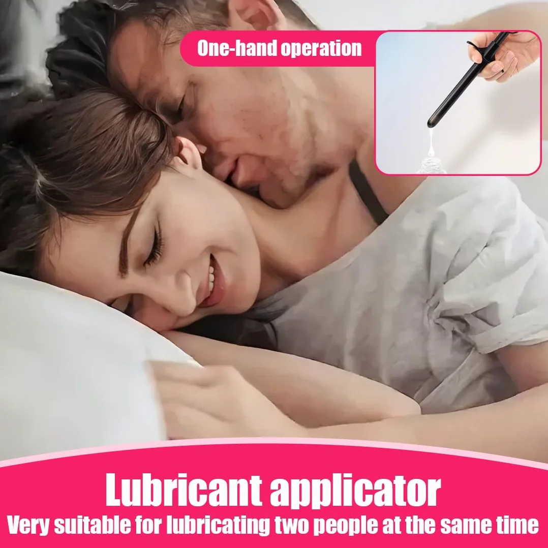 NHQZ Siringa Lubrificante Riutilizzabile,Applicatore Lubrificante,Lubrificante Portatile Applicatore,Vaginale Siringa Aiuti Strumenti,Con Anello Di Trazione E Presa Per Le Dita,Nero, 1 pezzo