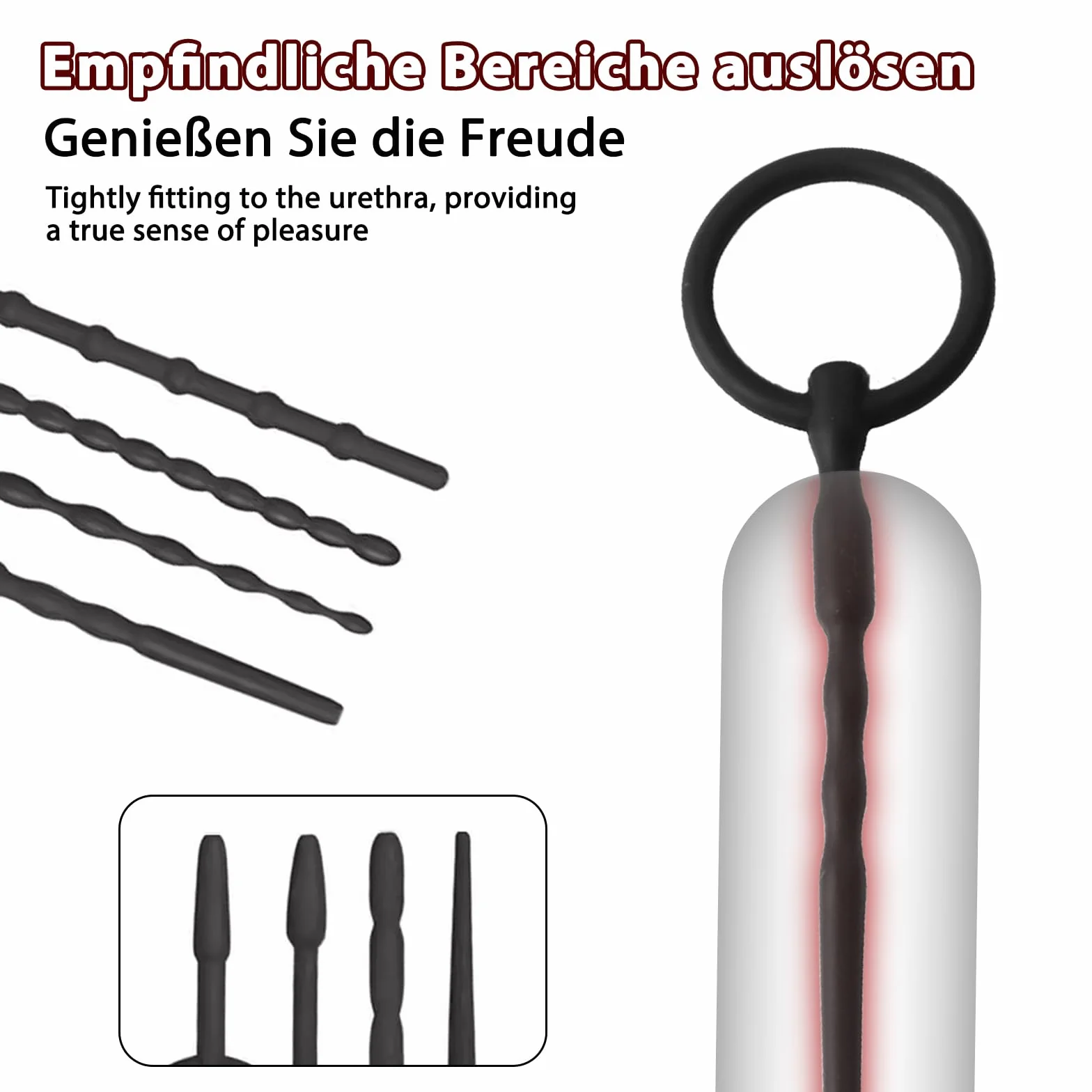BDSMJOY 8pcs Silicone Sonda Dilatatore Uomo Stimolatore Uretra Pene Plug