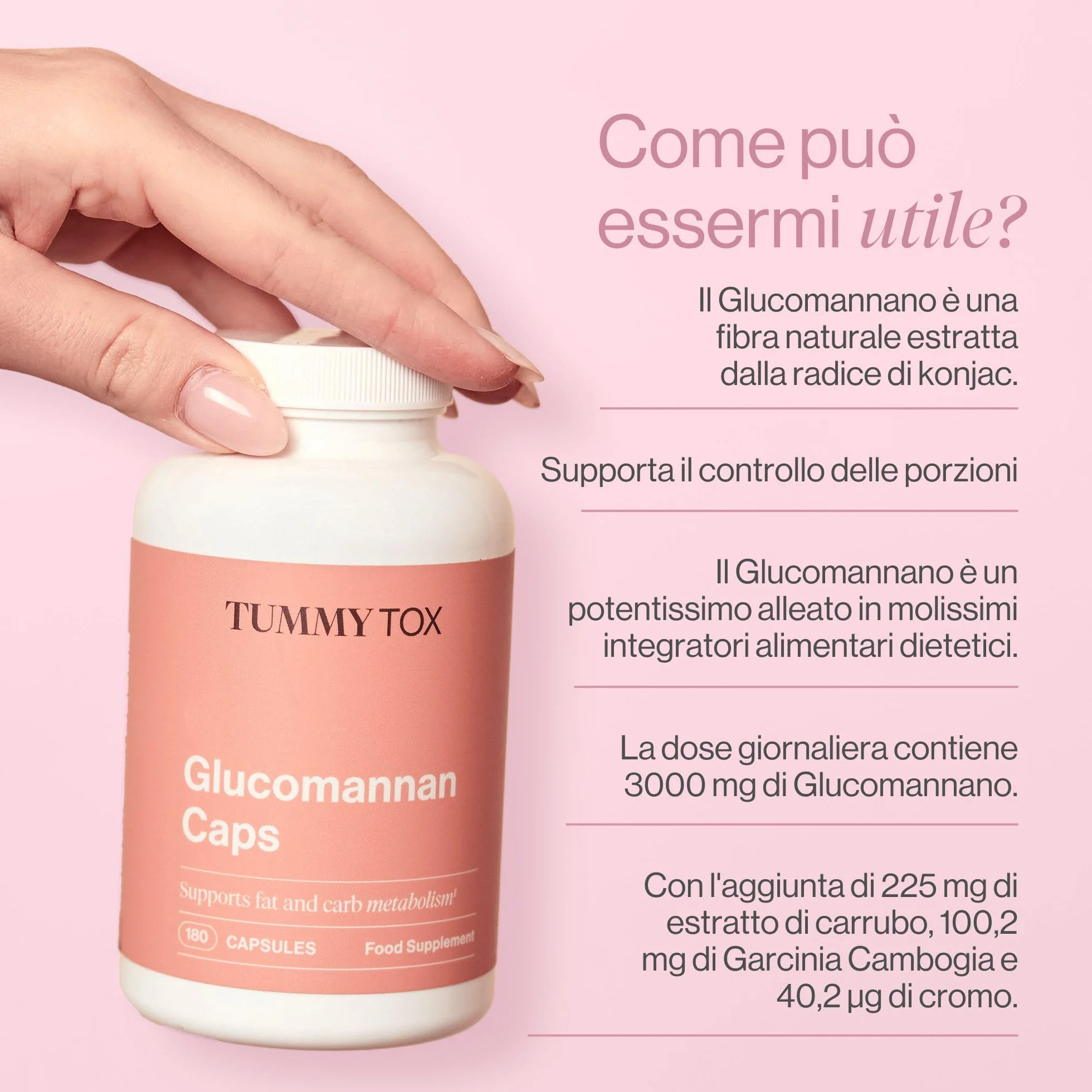 Glucomannano Konjac 3000 mg Capsule Alto Dosaggio con Cromo Garcinia Cambogia Carrubo Vegano 180 Capsule