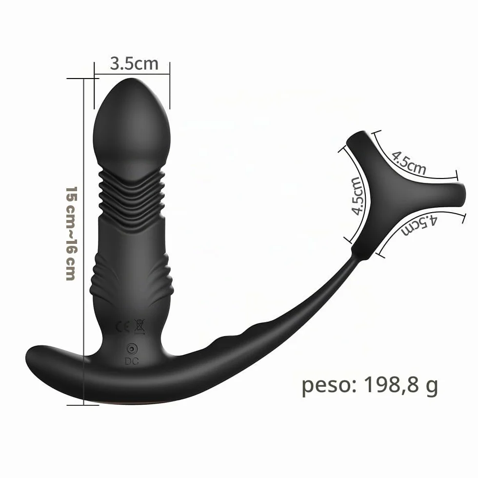 Vibratori anali per uomo, massaggiatore prostata, con 10 vibrazioni, vibratori anali per uomo, funzione d'urto, stimolazione prostatica, vibrazioni prostatiche, uomini con anello per pene