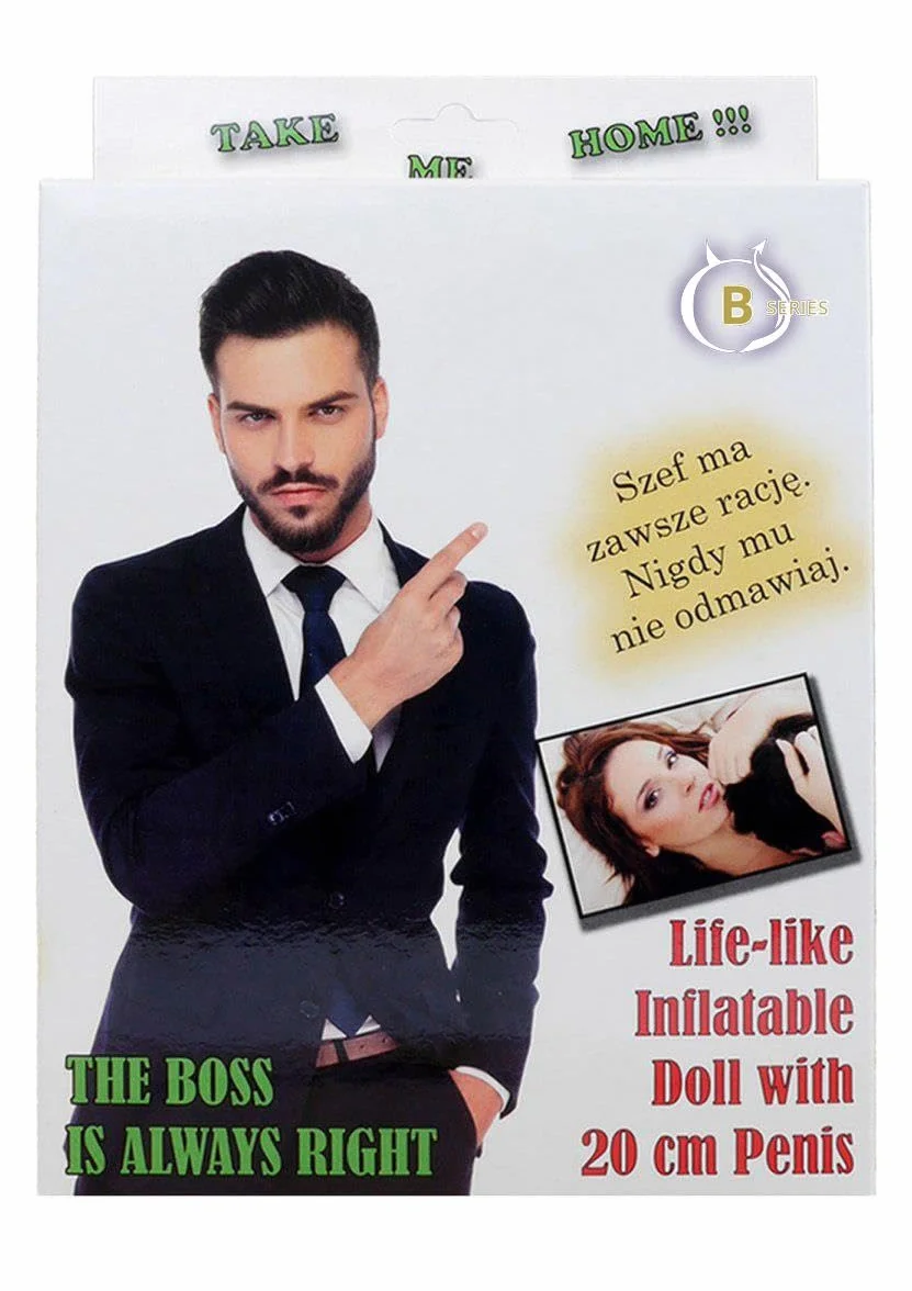 BOSS BAMBOLO GONFIABILE MASCHIO BIANCO CAPO