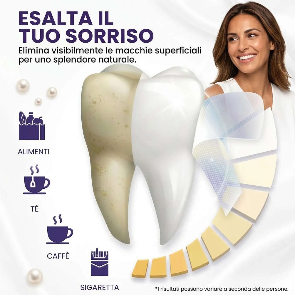 Dr Dent Bleaching Strips 42 Strisce Sbiancanti per Denti Senza Perossido Tecnologia Viola Delicate sullo Smalto