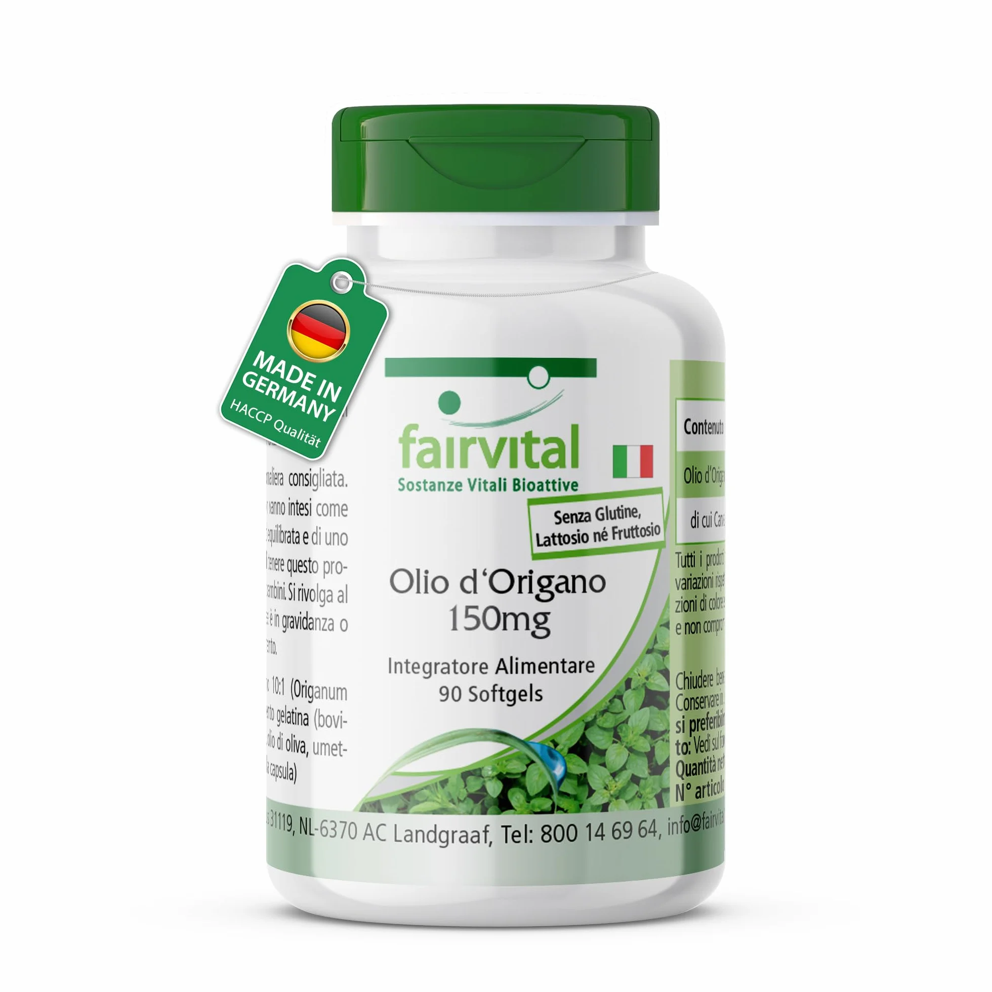 Fairvital Capsule di Olio di Origano 150 mg, 90 Capsule Molli, Estratto 10:1, Alto Dosaggio