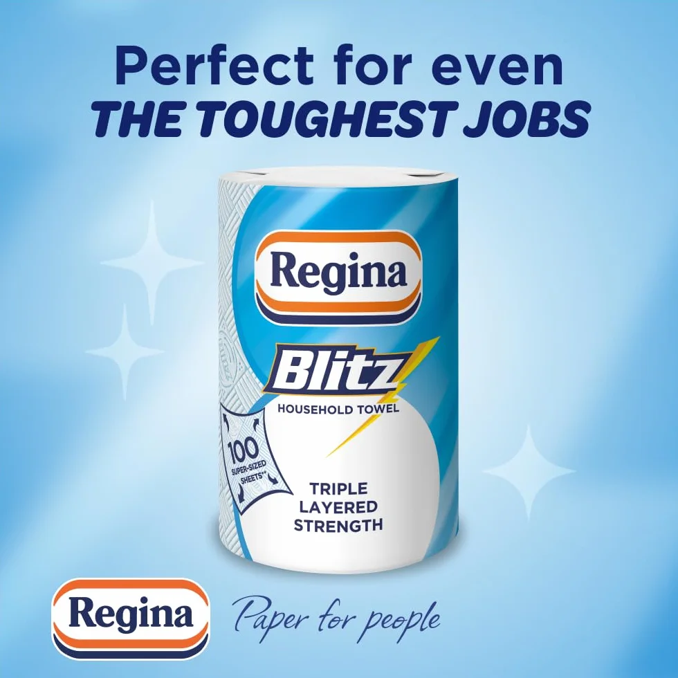 Regina Blitz 3Ply Xl Sheets Pack of 6 Total 600 Sheets