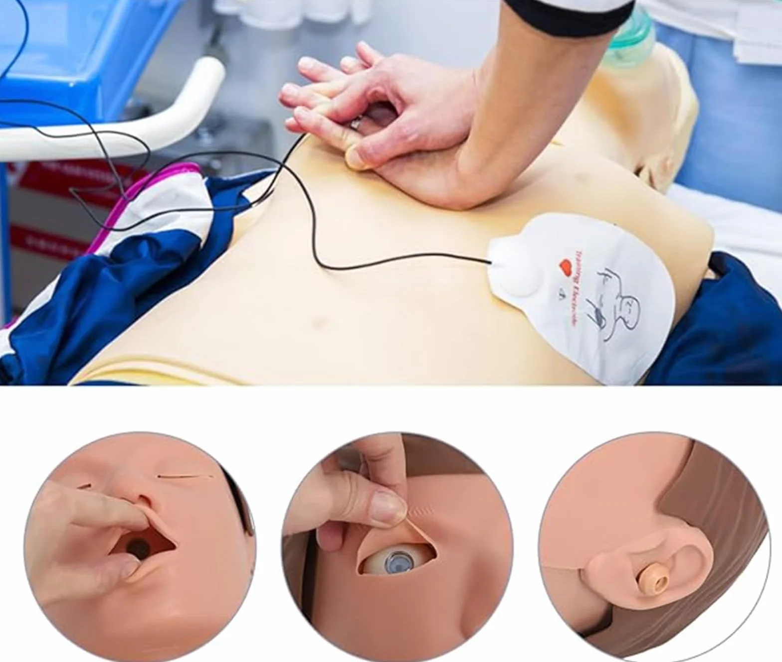 Manichino per RCP per adulti, addestramento rianimazione cardiopolmonare, corpo in gomma, modello umano ventilazione artificiale