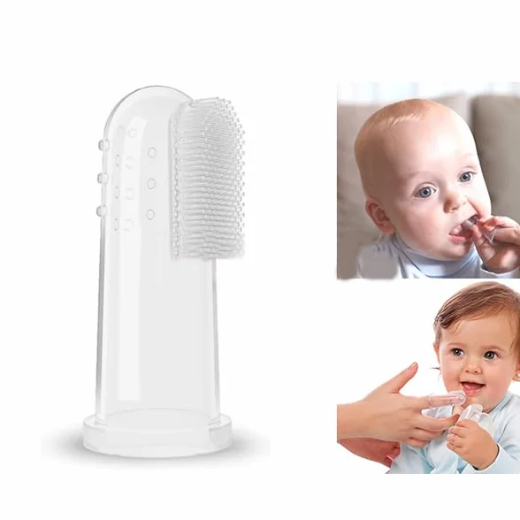 Bambino Kids Spazzolino da Denti a Forma di Dito in Silicone per Bambini Sicuro per Gengive e Denti