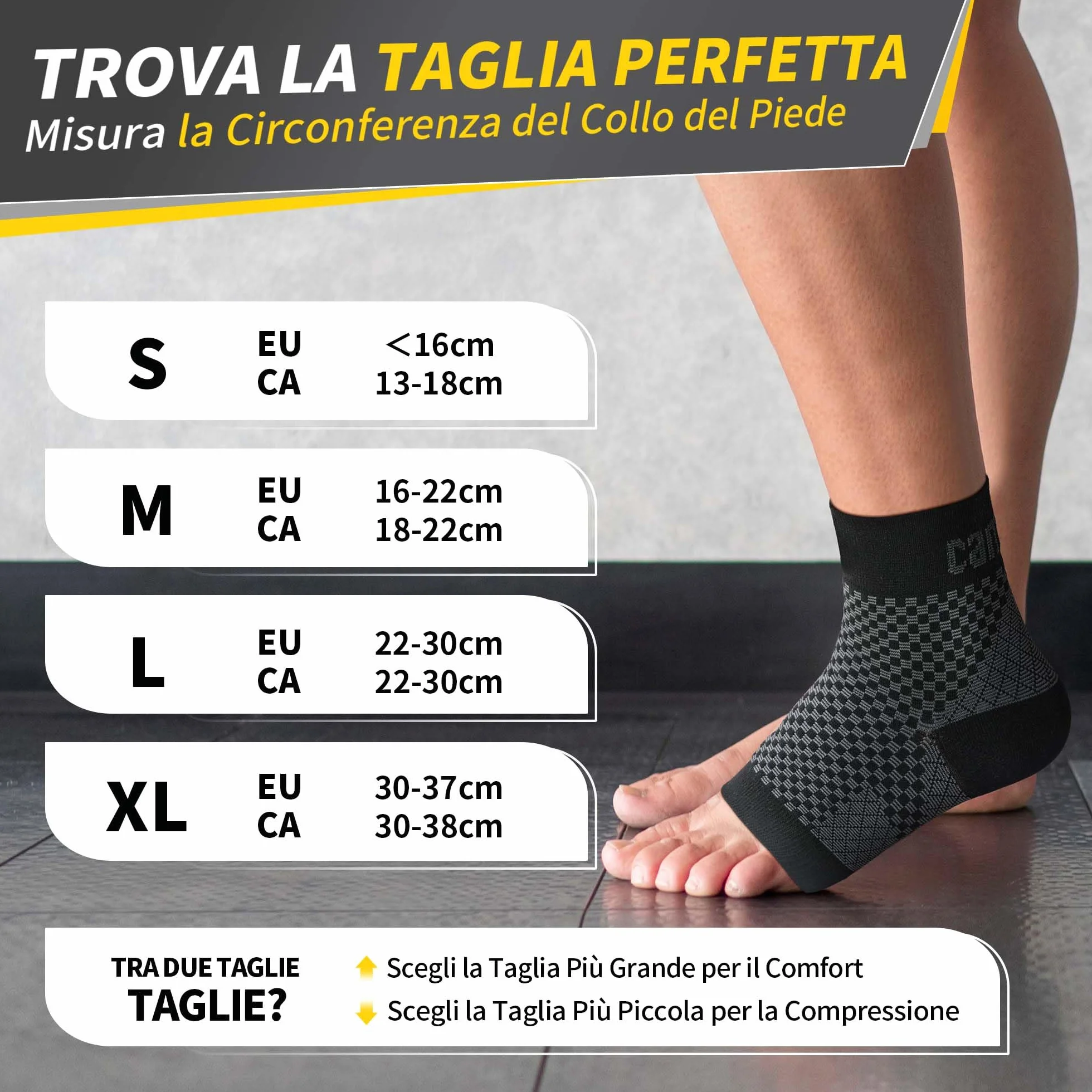 CAMBIVO Cavigliera Ortopedica 2 Paia Tutore Caviglia Uomo Donna Supporto Fascite Plantare Sport Running