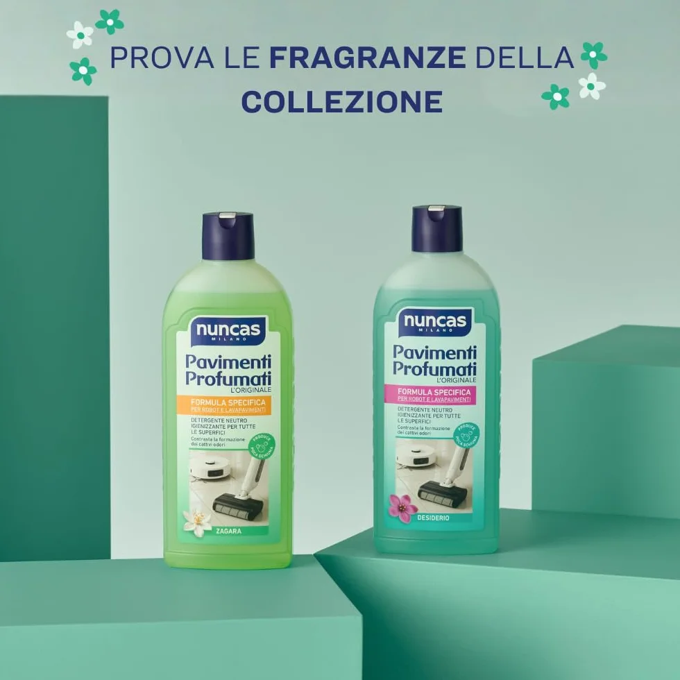 Nuncas Detergente Pavimenti Zagara 3 x 500 ml Multipack per Robot e Lavapavimenti