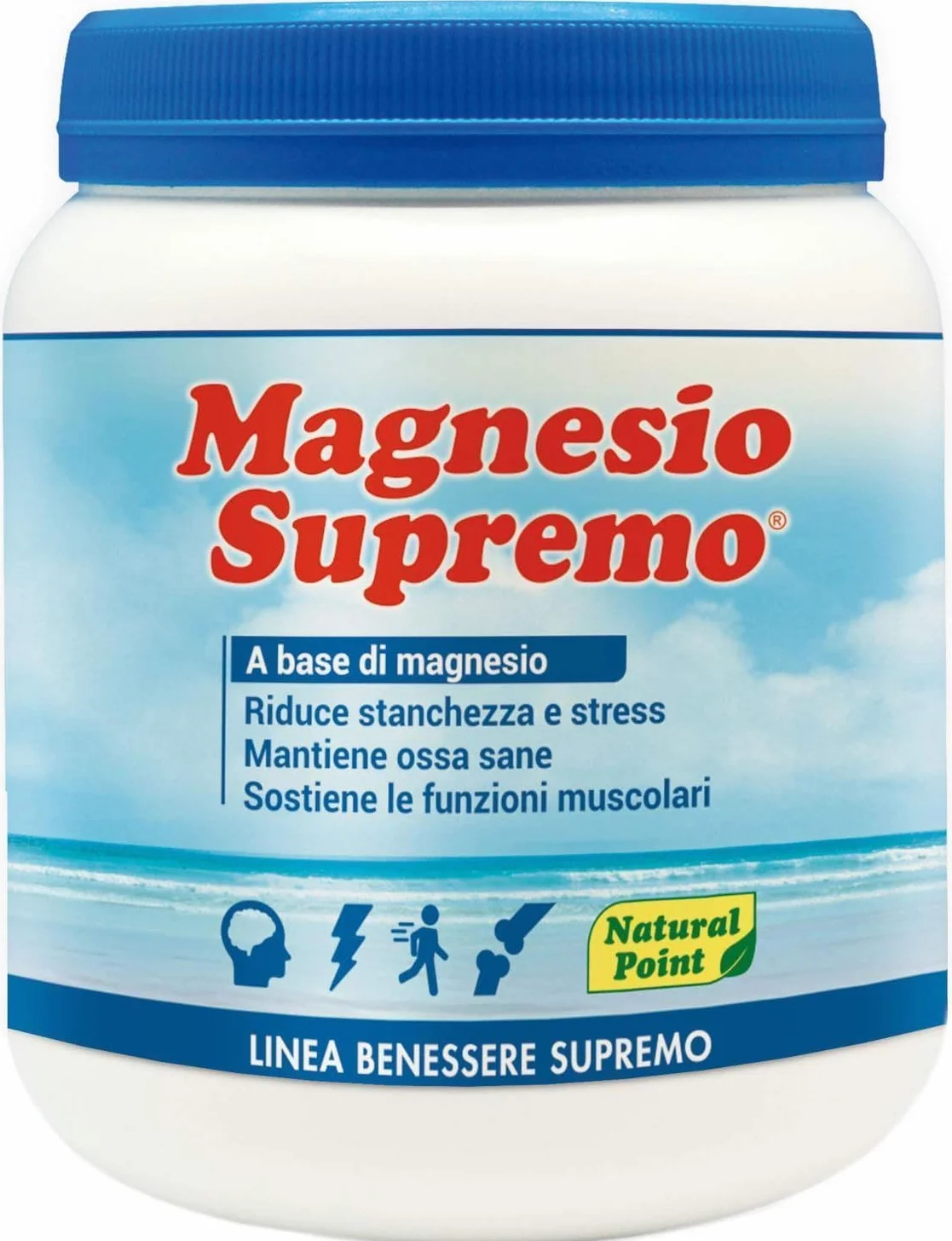 Natural Point Magnesio Supremo - Integratore Magnesio Solubile in Polvere - Contro Stanchezza e Affaticamento - Vegan, Senza Glutine (Conf. 300g Neutro)