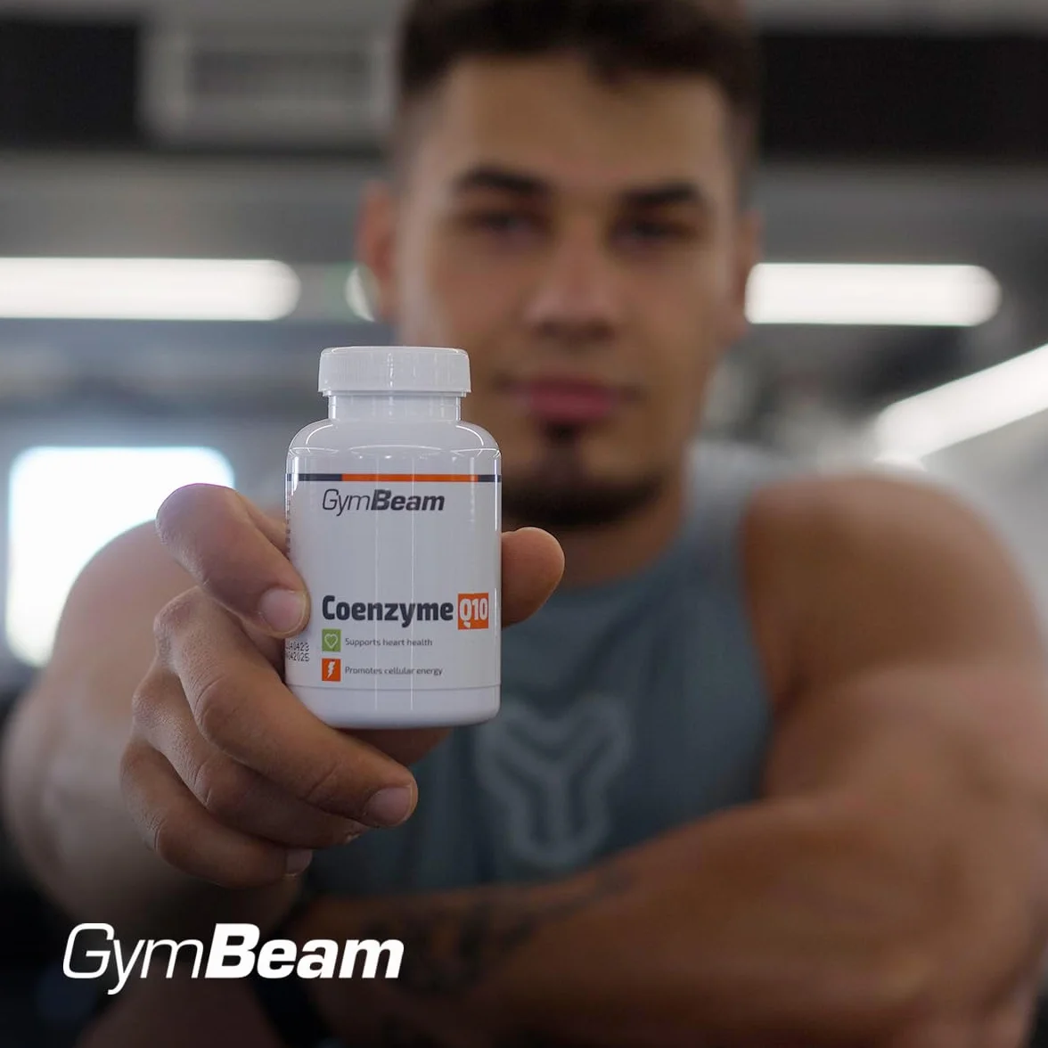 GymBeam Coenzima Q10, Integratore per l'Energia, Coenzima Q10 Ricco di Vitamina E, per Combattere lo Stress Ossidativo, Migliorare la Salute della Pelle e Performance Sportiva, in Compresse (60 cps)