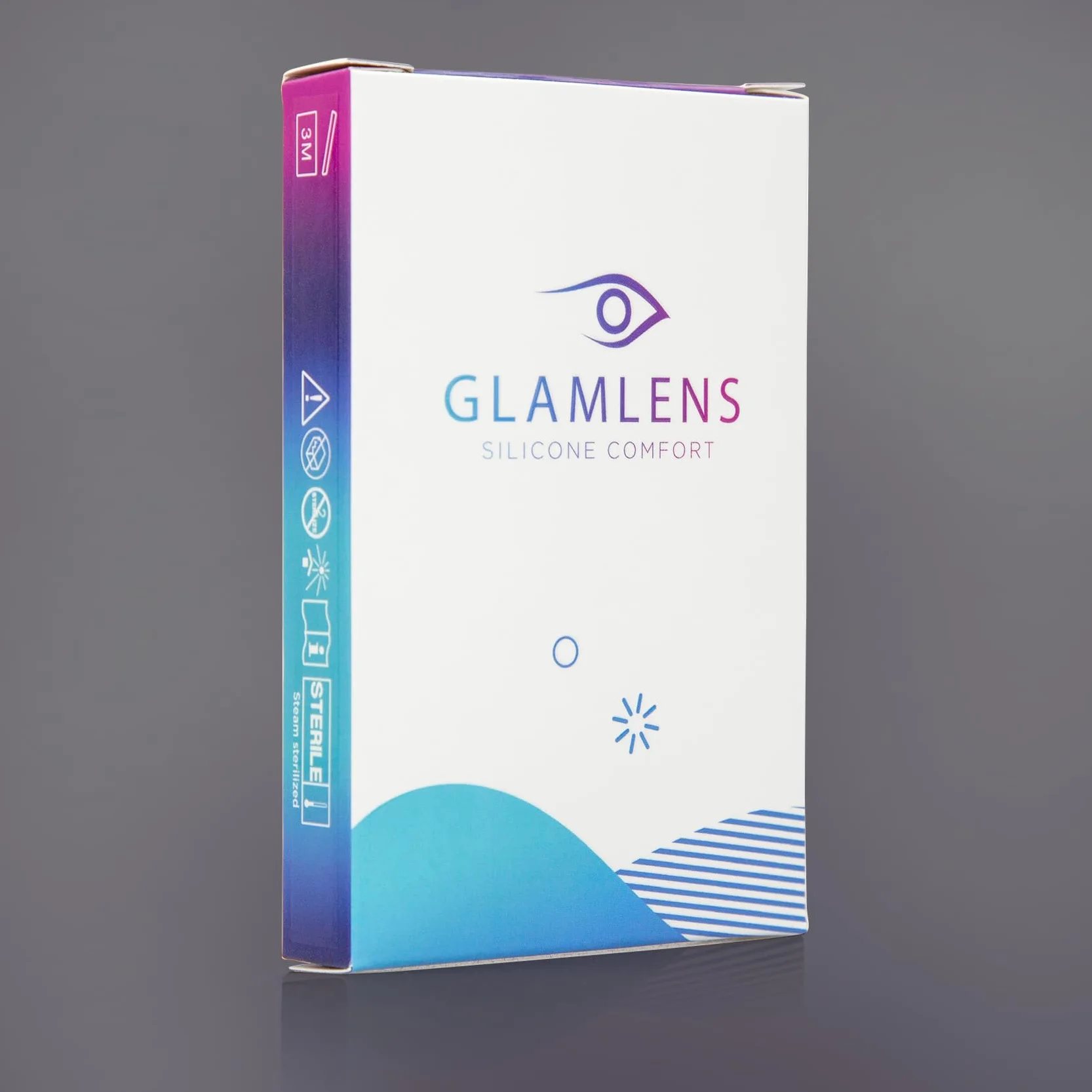 GLAMLENS Lenti a Contatto Colorate Blu Catania Ice Blue - 2 Pezzi - DIA 14,20 - Senza Correzione 0.00 Diottrie