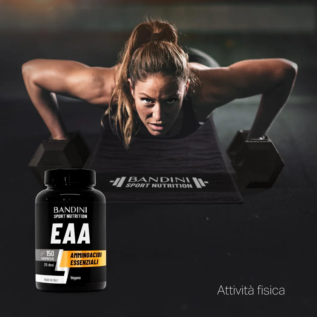 Bandini® EAA Aminoacidi Essenziali 1300mg | 150 Compresse | Complesso 9 Amminoacidi Intra Pre Post Workout - Essential Amino da Fermentazione | Integratore Alimentare sportivo | Vegan, Senza Zuccheri