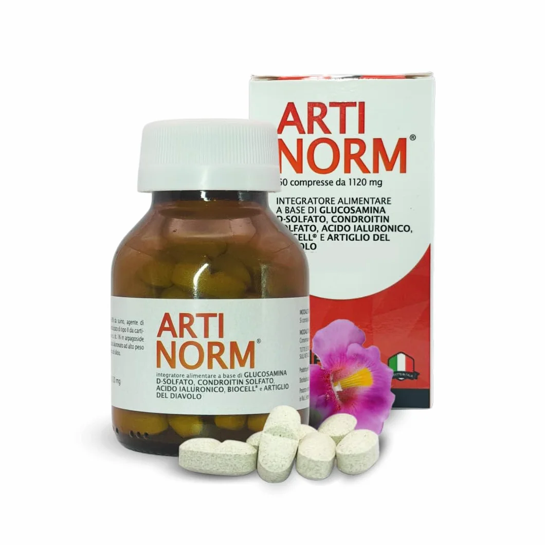 ARTINORM Integratore Alimentare – 60 Compresse con Glucosamina, Condroitina, Acido Ialuronico e Collagene BioCell