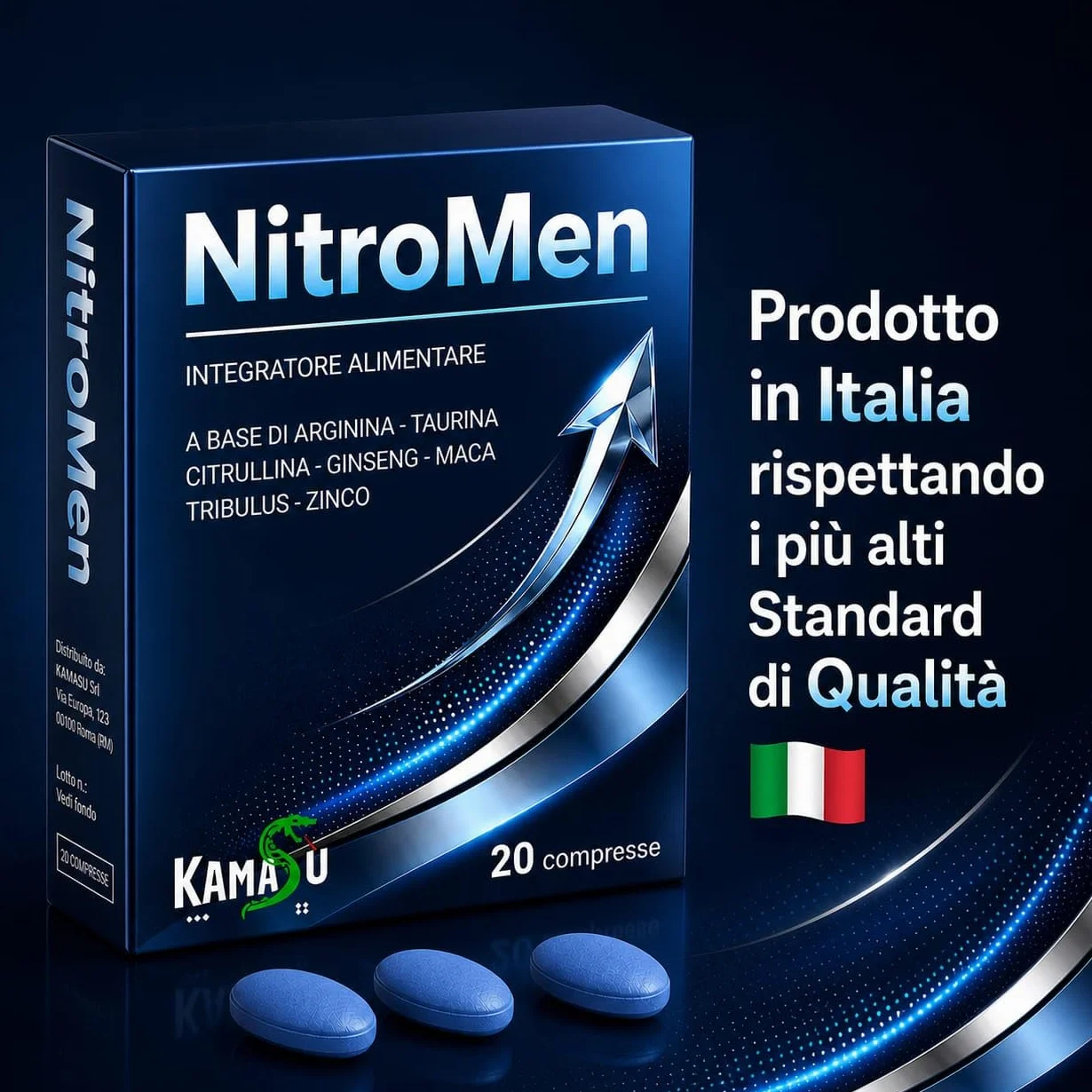 Integratore Uomo Potenziato -Maca nera, Arginina, Citrullina, Taurina, Tribulus e Zinco - Supporto Energetico, Tonico per Resistenza Vitalità Maschile