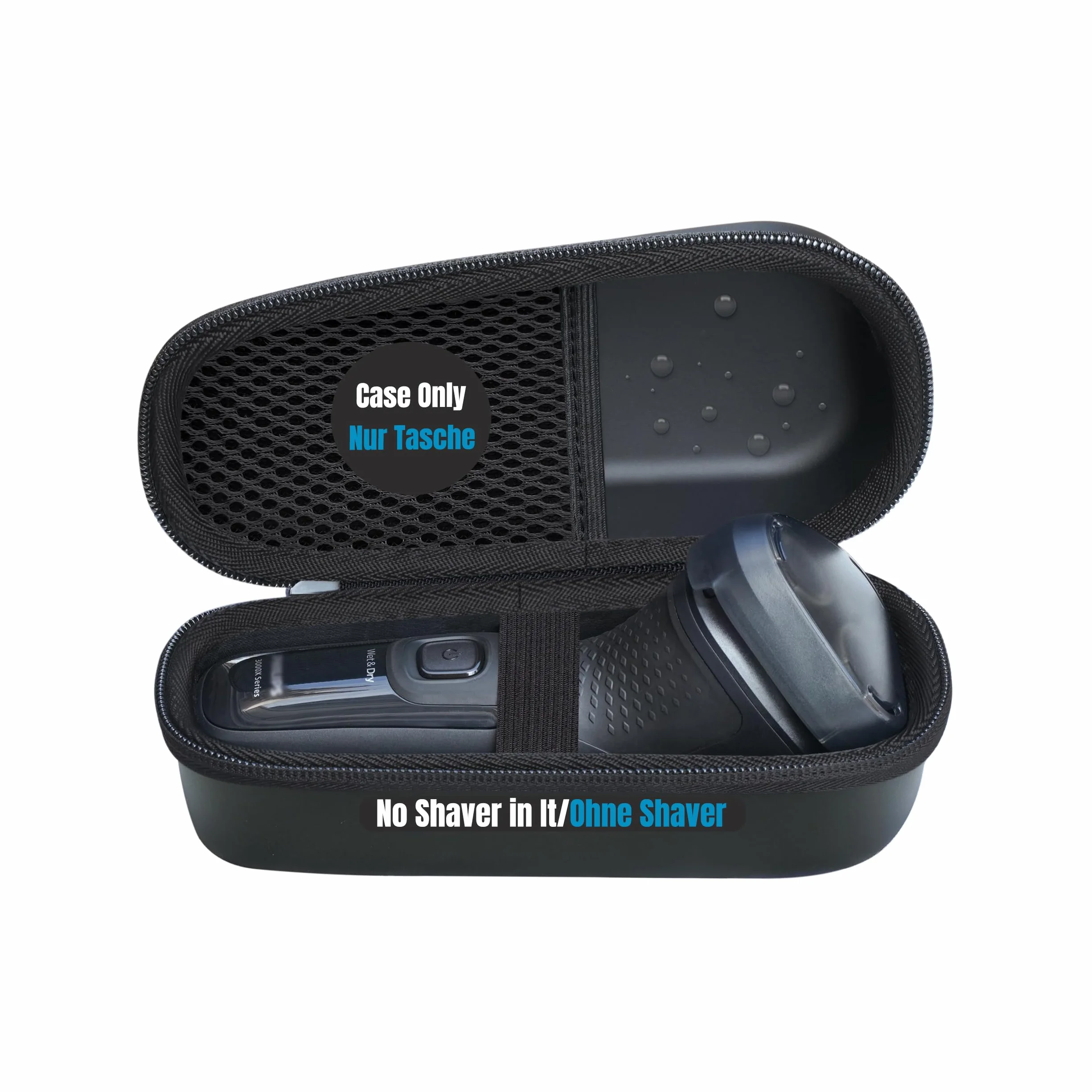 Custodia in PU compatibile con Philips Rasoio Elettrico Serie 3000 eg. S3145/00 Serie 3000X eg. X3053/00 Rifinitore per Tagliabarba,Portatile,Custodia Rigida da Viaggio,Impermeabile,Custodia