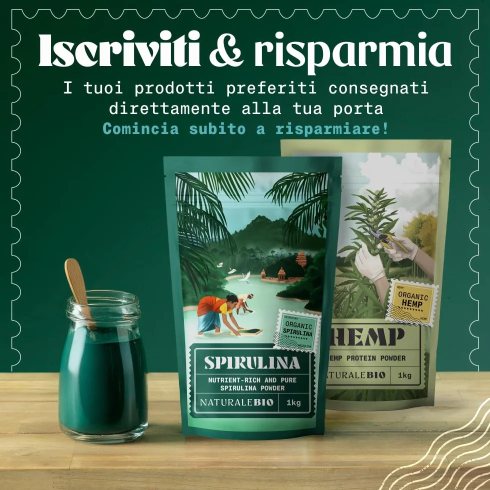 NaturaleBio Alga Spirulina Biologica in Polvere 200g Bio Pura