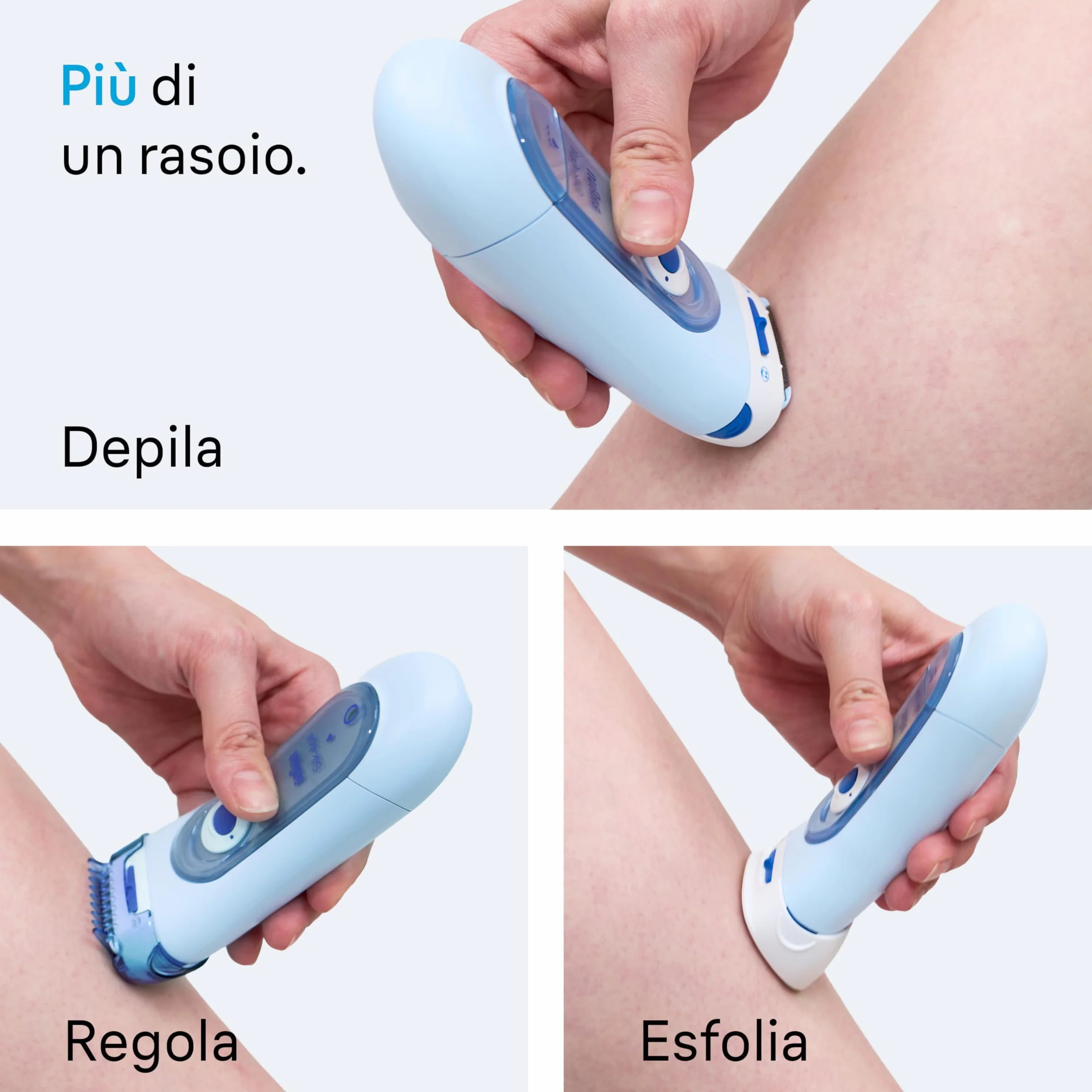 Braun Silk-épil LS5-160 Rasoio Donna Elettrico senza Fili, Rifinitore e Sistema Esfoliante Wet&Dry 3 in 1 con 2 Accessori, Blu