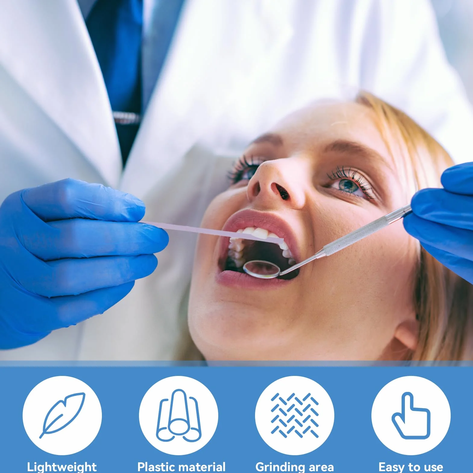 60 Strisce Abrasive Dentali, 4 X 150 Mm, 4 Tipi Strisce per Lucidatura Dentale Grossolane E Fini Carta Abrasiva, Faccette Dentali per La Cura Orale per Lo Sbiancamento Dei Denti, Pulizia Profonda Kit
