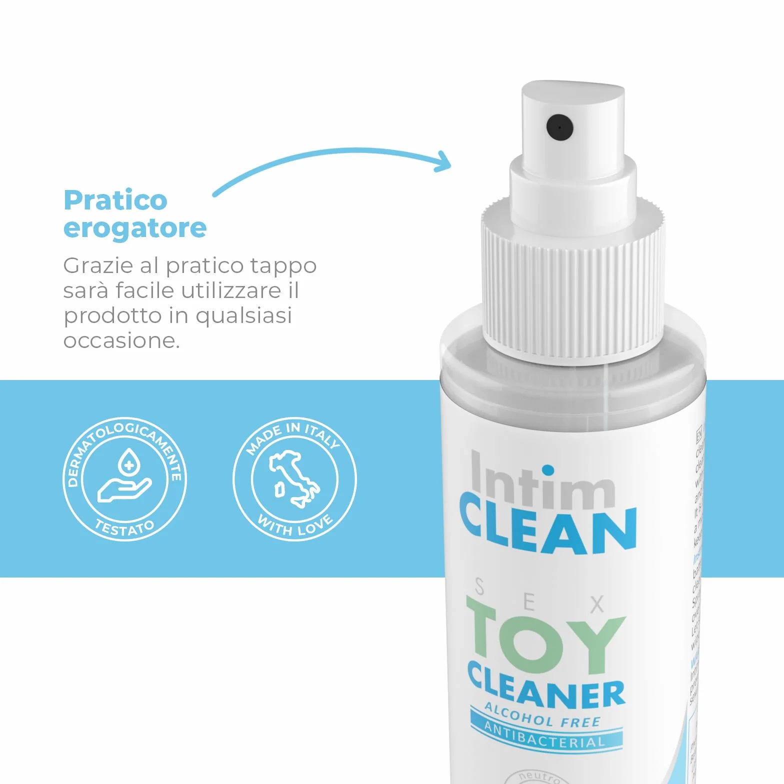 INTIMATELINE Intim Clean Sex Toy Cleaner Detergente Igienizzante 100 ml Ipoallergenico Antibatterico Alcohol Free