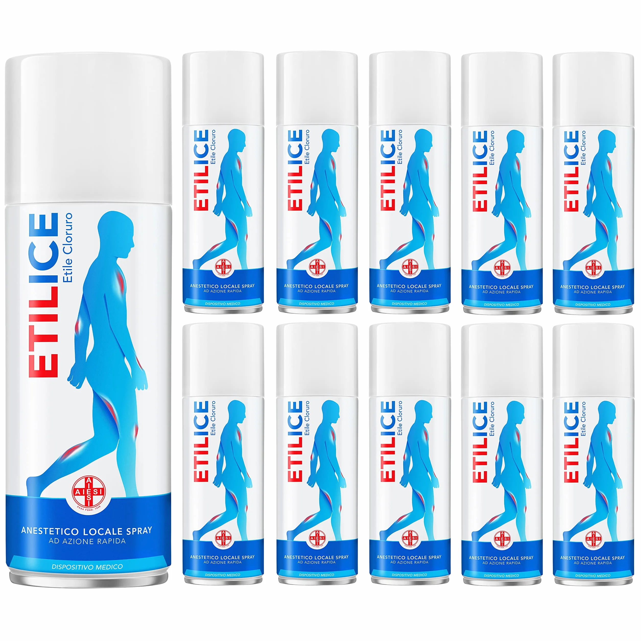 Dr. Henning AIESI Etile Cloruro Spray 10x175 ml Ghiaccio spray anestetico istantaneo Made in Germany