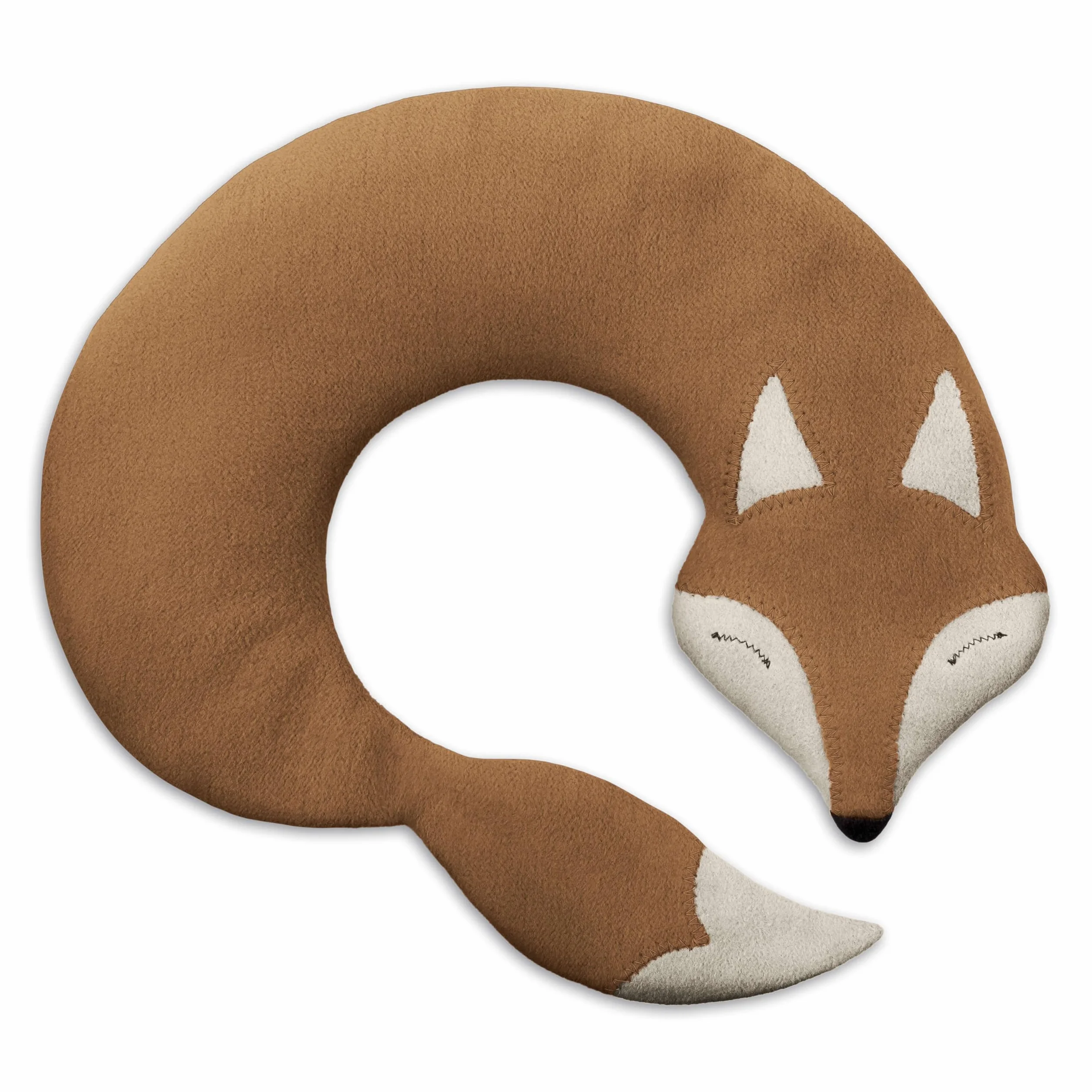 LESCHI Cuscino cervicale termico per microonde - 100% cotone e grano biologico - Cuscino riscaldante ideale per sciogliere tensioni a collo, spalle e schiena - Volpe, beige
