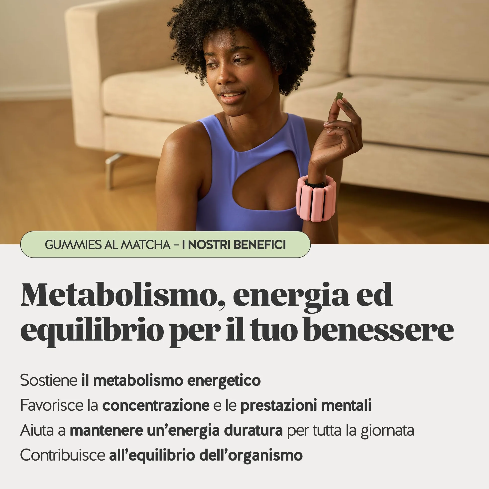 My Metabolic Matcha Vitamin Caramelle Gommose - Integratore Energizzante Naturale - Con Matcha, Vitamina B12, B2, Zinco, Niacina - 30 Pezzi (1 Mese) - Senza Zucchero, Vegano - Bears with Benefits
