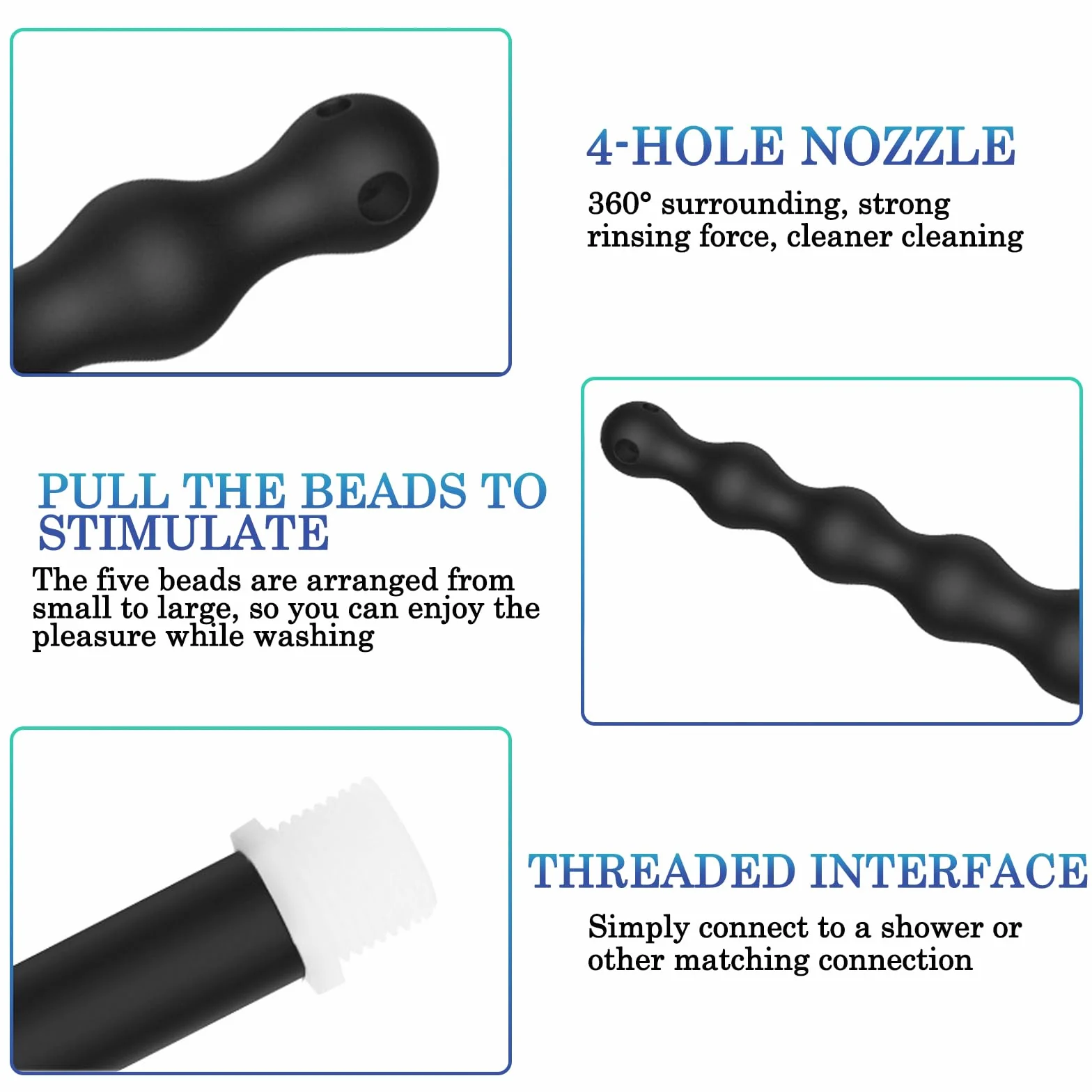 BDSMJOY tubo flessibile per doccia con Plug anale cavo trasparente, Doccia Clistere in Silicone, clistere per Anale Vaginale Colonic, Plug Anale Sex toys Donne Uomo