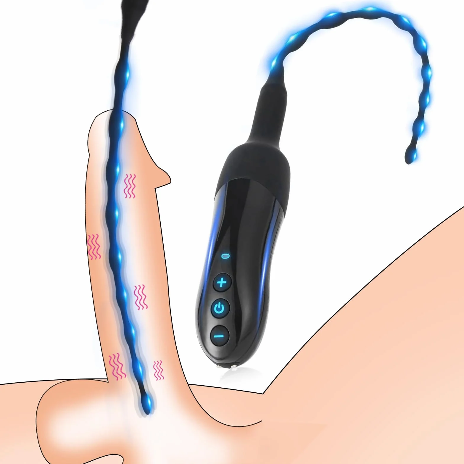 Dilatazioni Uretrali Vibranti per Uomo, Plug Pene con Stimolazione del Glande, 20 Modalità, Uretrali Dilatatore Principianti, Giocattolo Sessuale per Masturbazione sonde per Uomini e Coppie (Nero)