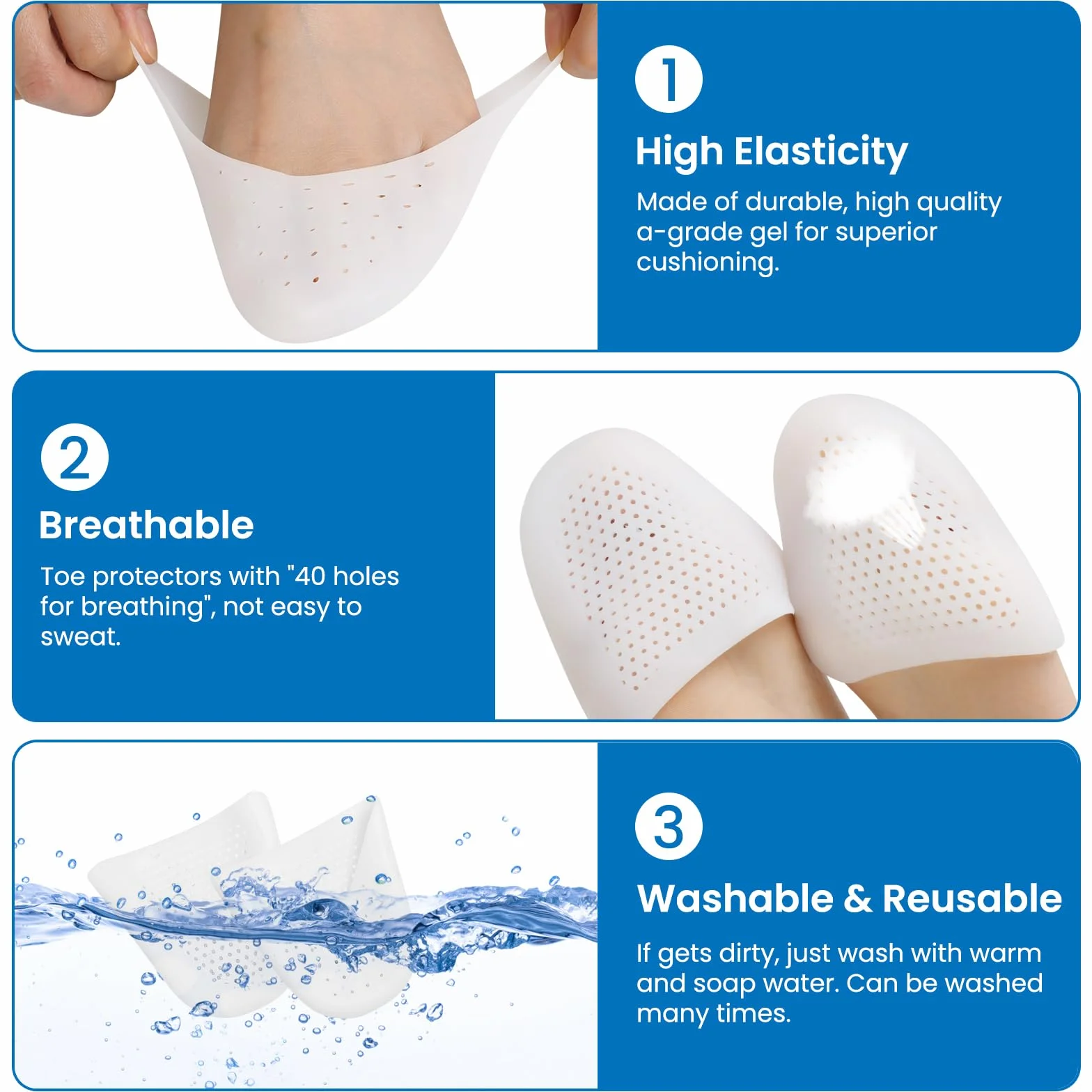 4 PCS Protezione Dita Piedi, Salvapunte in Silicone, Salvapunta per Scarpe a Punta Ballet e Danza Classica, Piede Suggerimento Manicotto