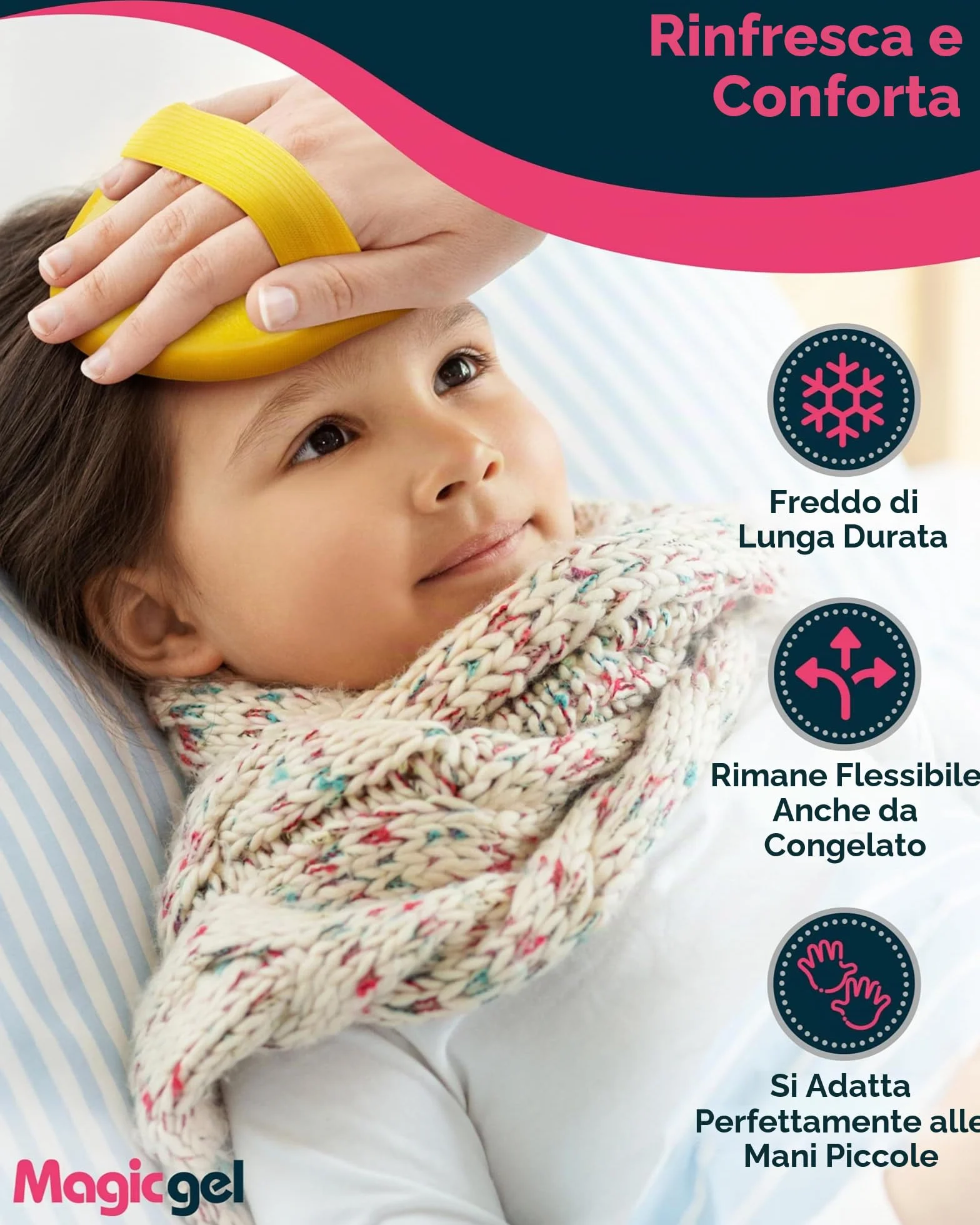 Magic Gel Ghiaccio Gel Riutilizzabile Bambini Set di 4 Impacco Caldo Freddo Freezer Microonde Ginocchio Mal di Denti Febbre Design Piccoli Mostri