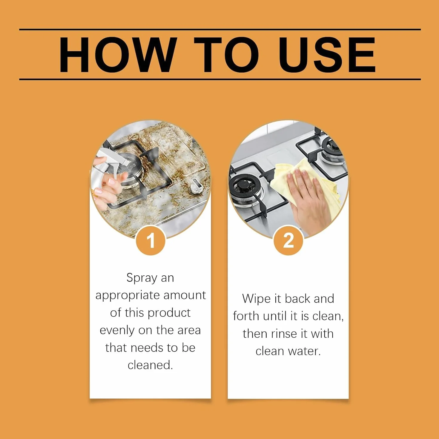 Detergente spray multiuso in schiuma per grassi da cucina e macchie di olio pesanti