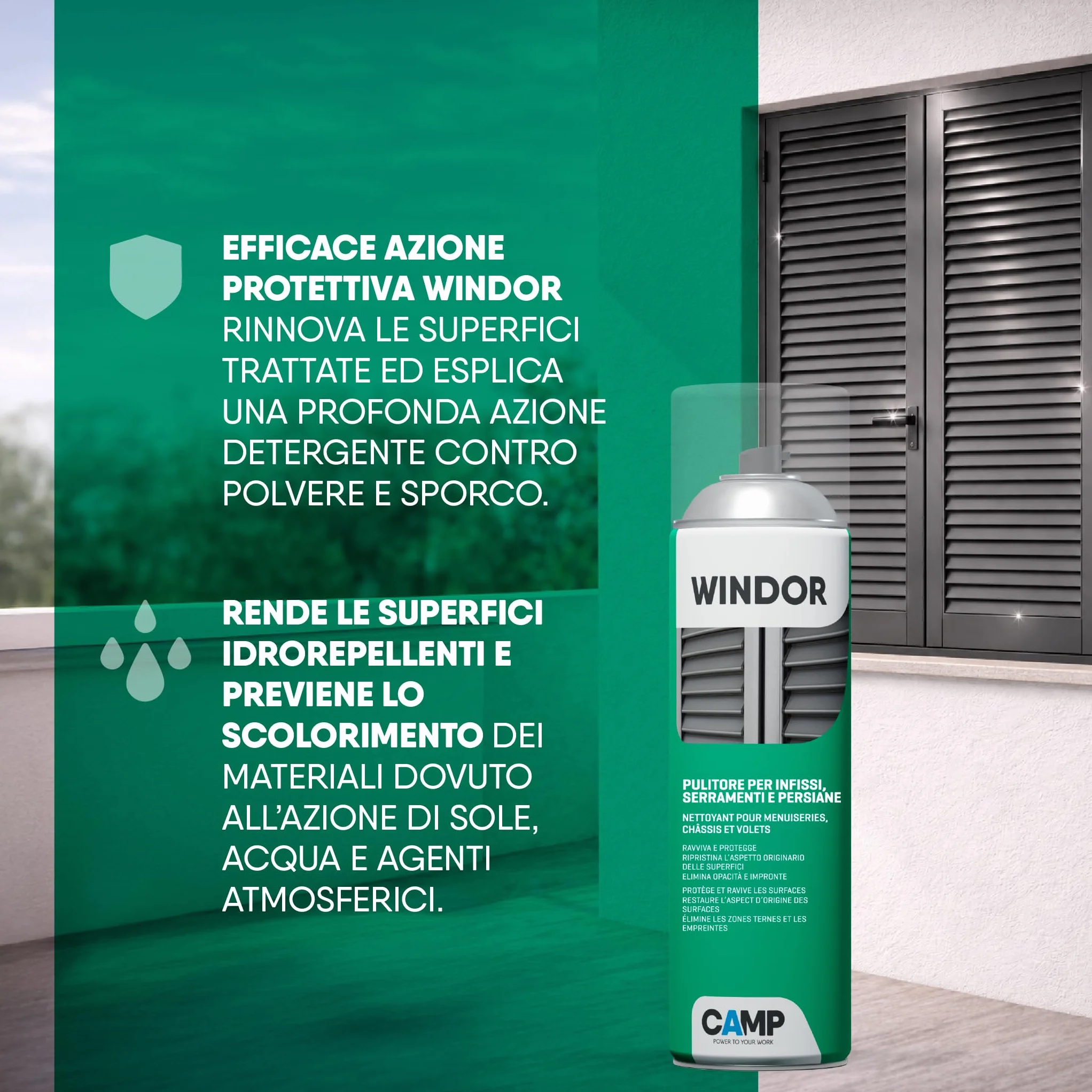 CAMP Windor Spray: Pulitore Ravvivante Protettivo per PVC, 500 ml