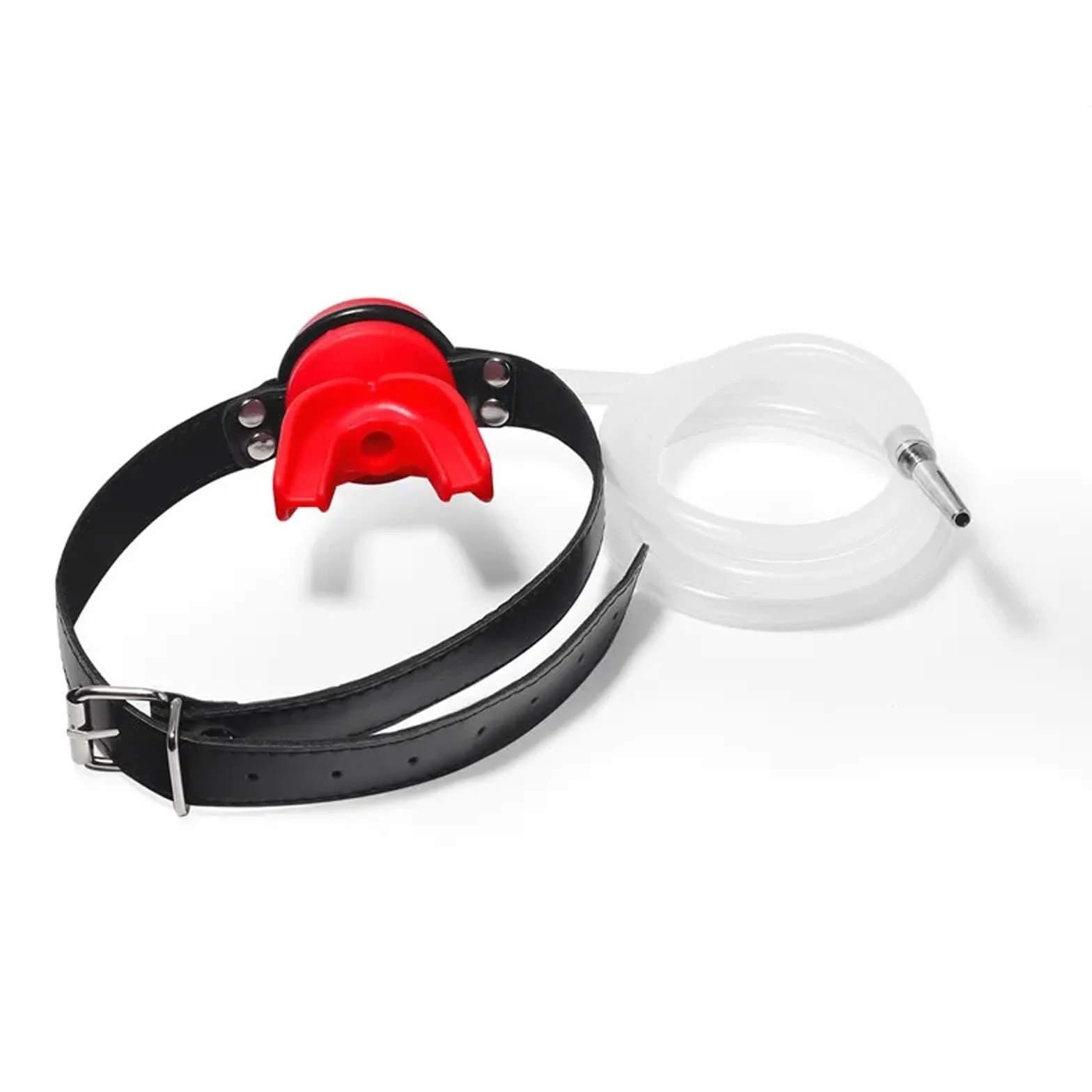 SM Bocca Plug Gag Maschera in Pelle con Dilatatore Pene Plug Piss Imbuto Bondage Sesso Orale Bocca Gag BDSM Giocattoli Erotici Sessuali for Donne Uomini Coppie(Schwarz)