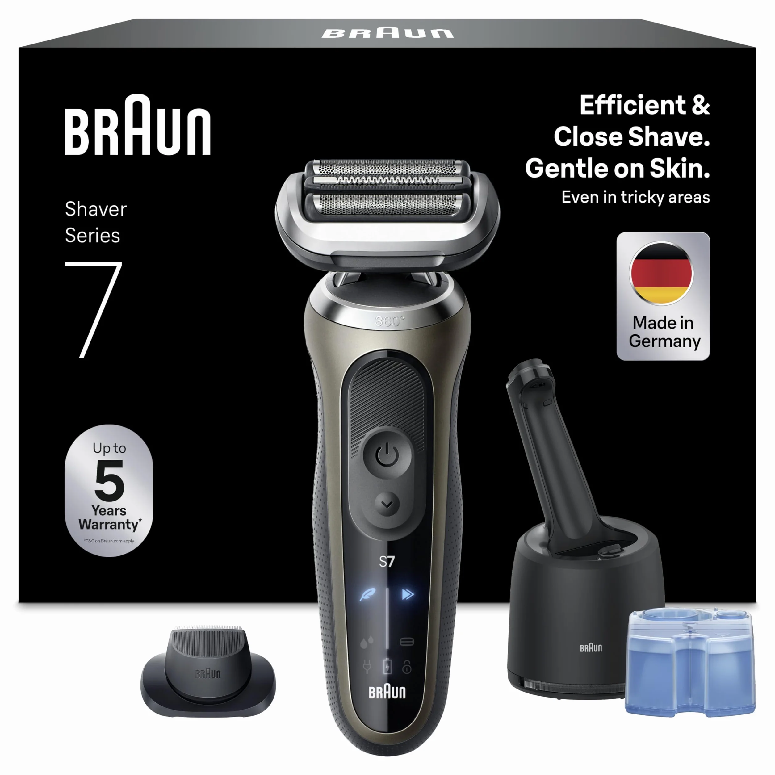 Braun Serie 7 Rasoio Elettrico Barba Wet&Dry 60 Min Smartcare 4in1 Impermeabile 72-C7200cc