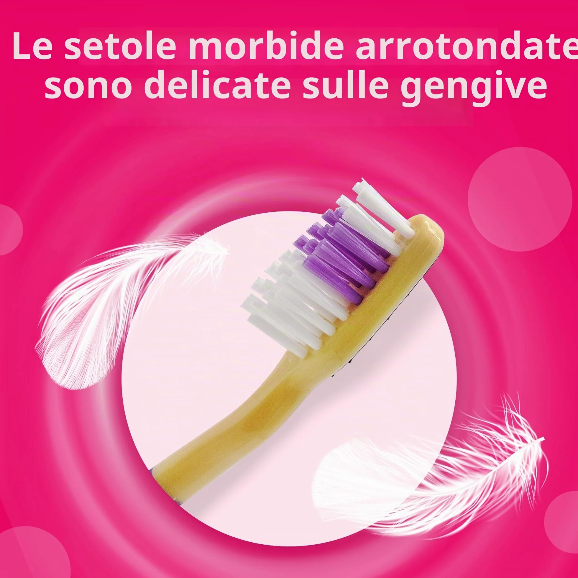 Spazzolino da denti Princess con tappo di protezione, ventosa, manico comodo e setole morbide per bambini