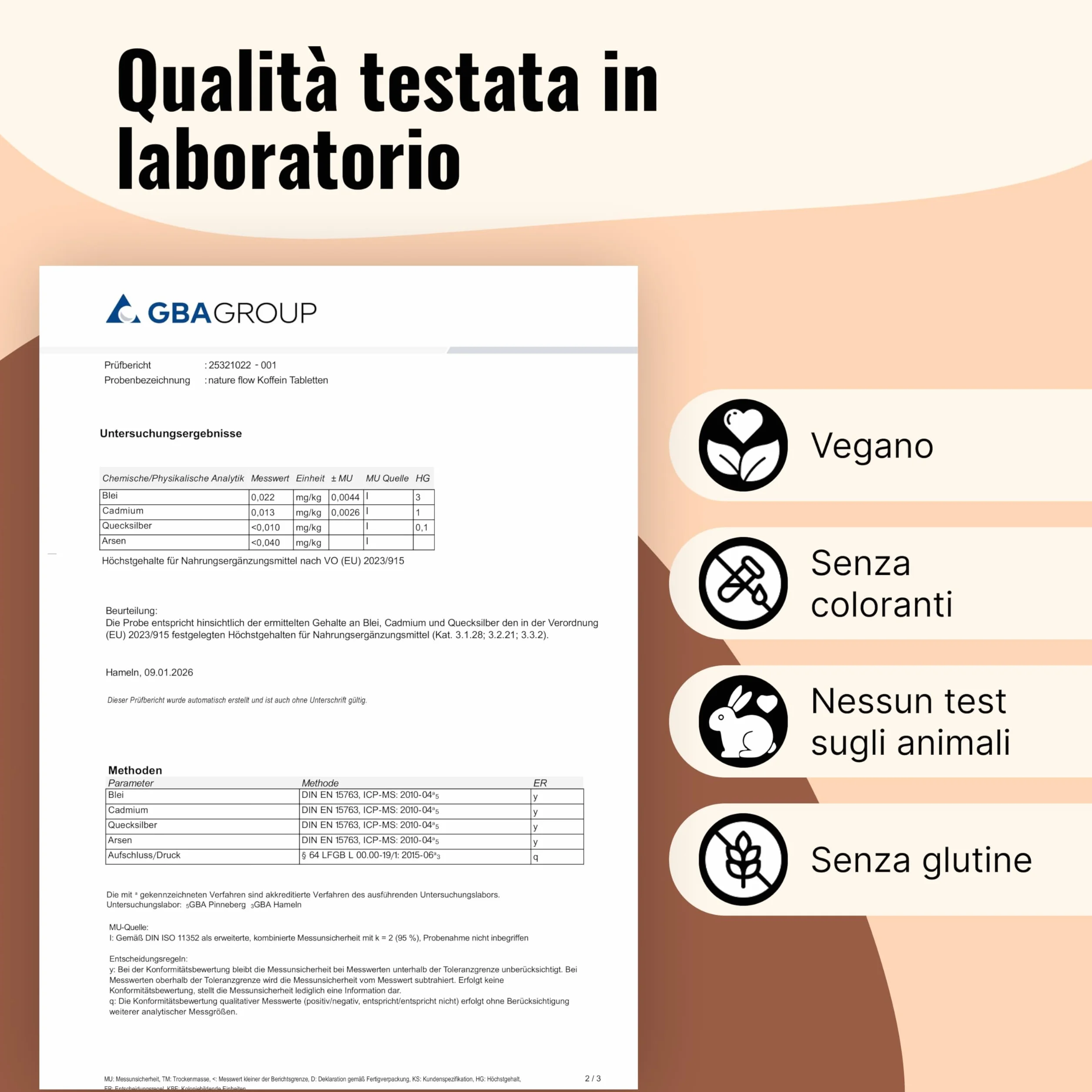 Caffeina Pura 400 Compresse 200 mg Alto Dosaggio Vegano Integratore Prodotto in Germania