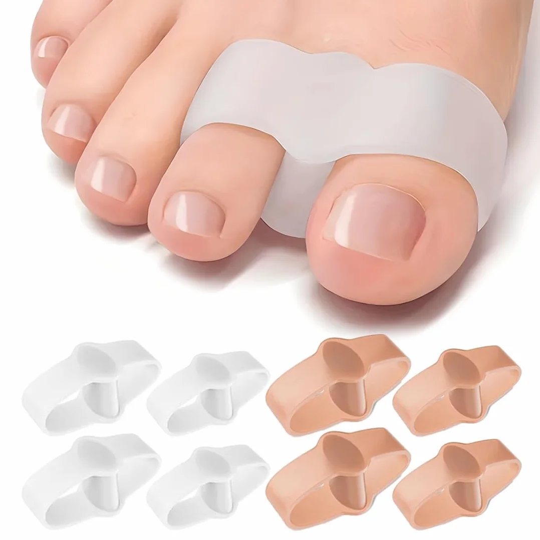 Protezioni per alluce valgo correttive dita a martello unisex bianco pelle