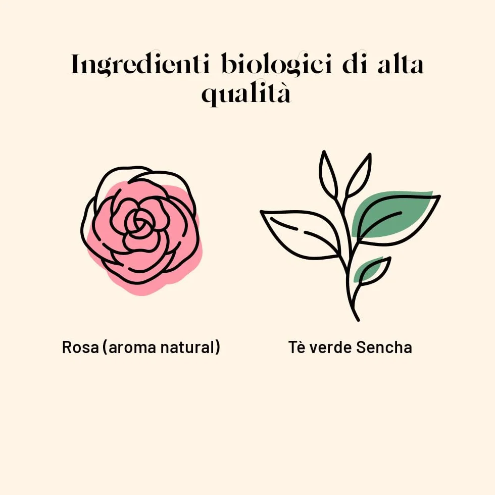 Kusmi Tea - Verde alla Rosa Bio - Tè Verde Biologico - Miscela di Tè Verde con Rosa - Tè in Foglie Sfuse - Scatola di Tè da 100g - Quantità per circa 50 tazze