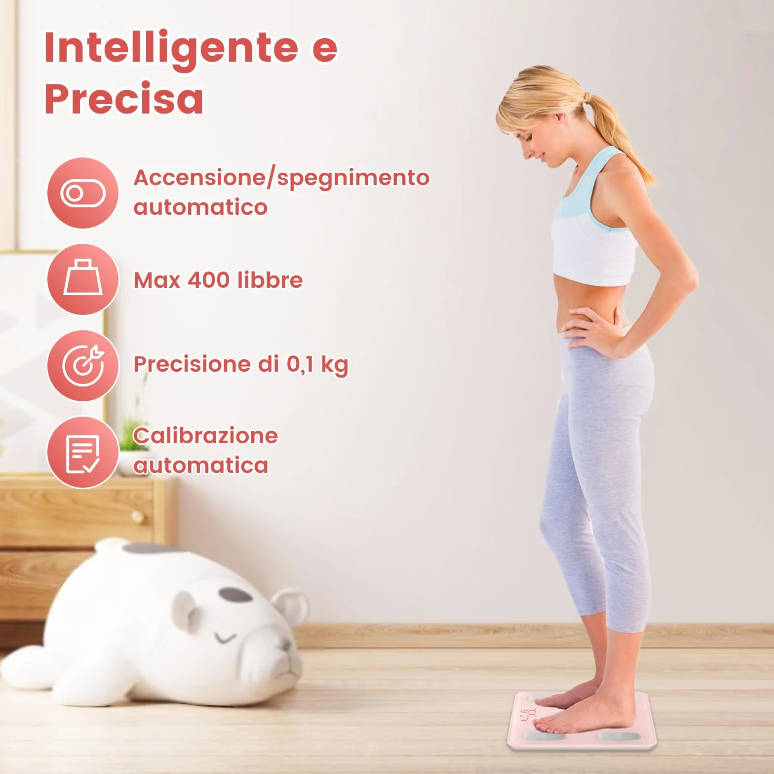 Himaly Bilancia Pesapersone Digitale Professionale Bluetooth 180 kg