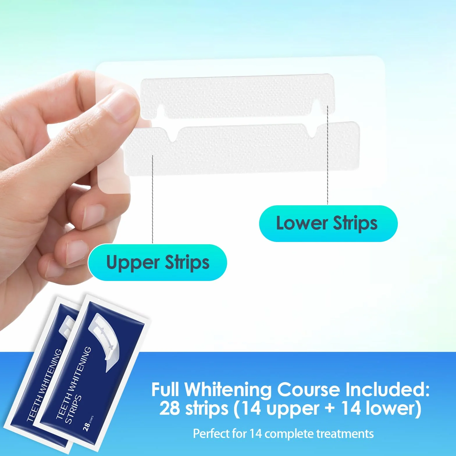 28 Pezzi Strisce Sbiancanti Denti Professionale, Rimuove le Macchie Profonde,aiuta a eliminare/fumare/vino Macchia, Ideali per lo Sbiancamento dei Denti