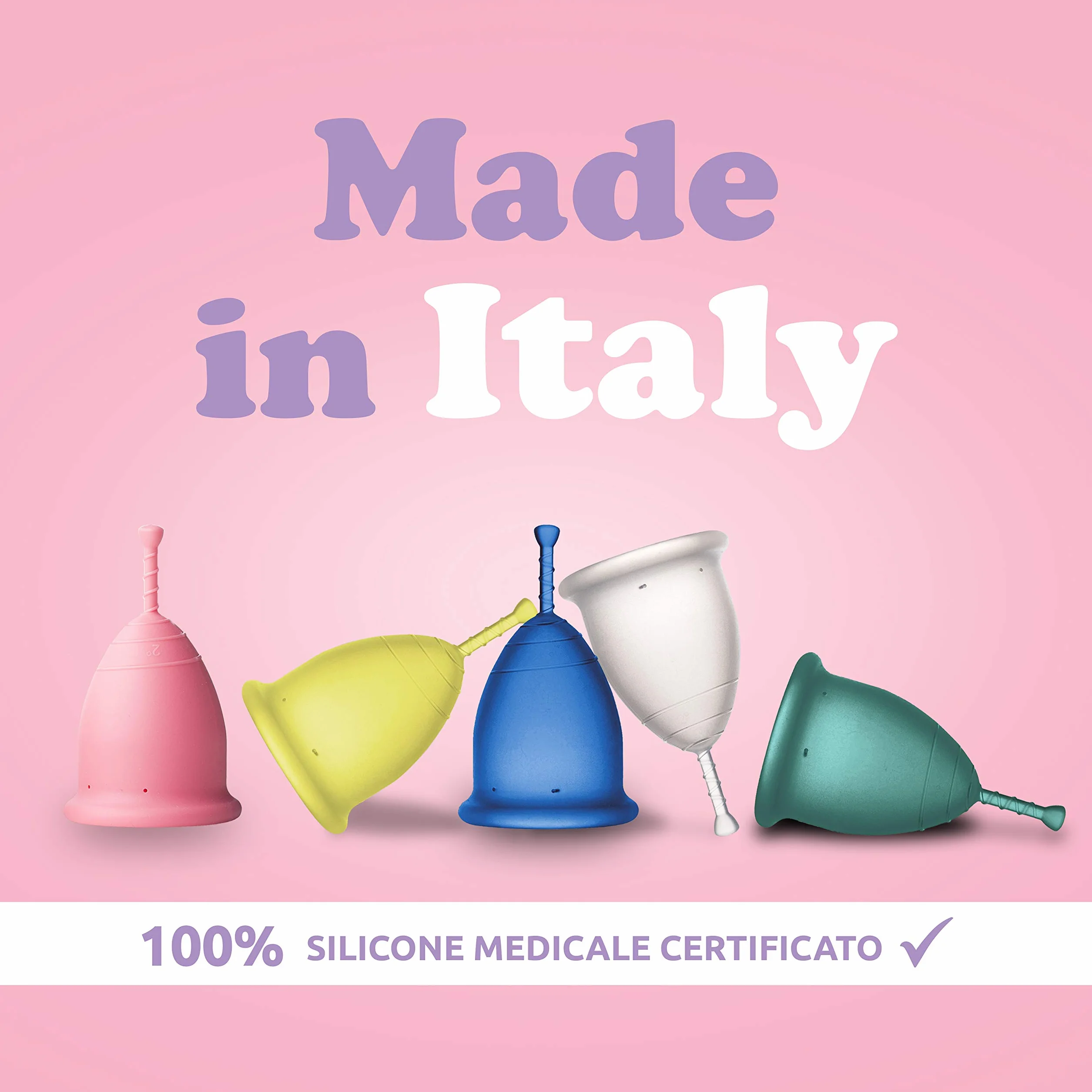Rainbow Cup Coppetta Mestruale Silicone Medicale Senza Lattice Taglia 2 Ciclamino