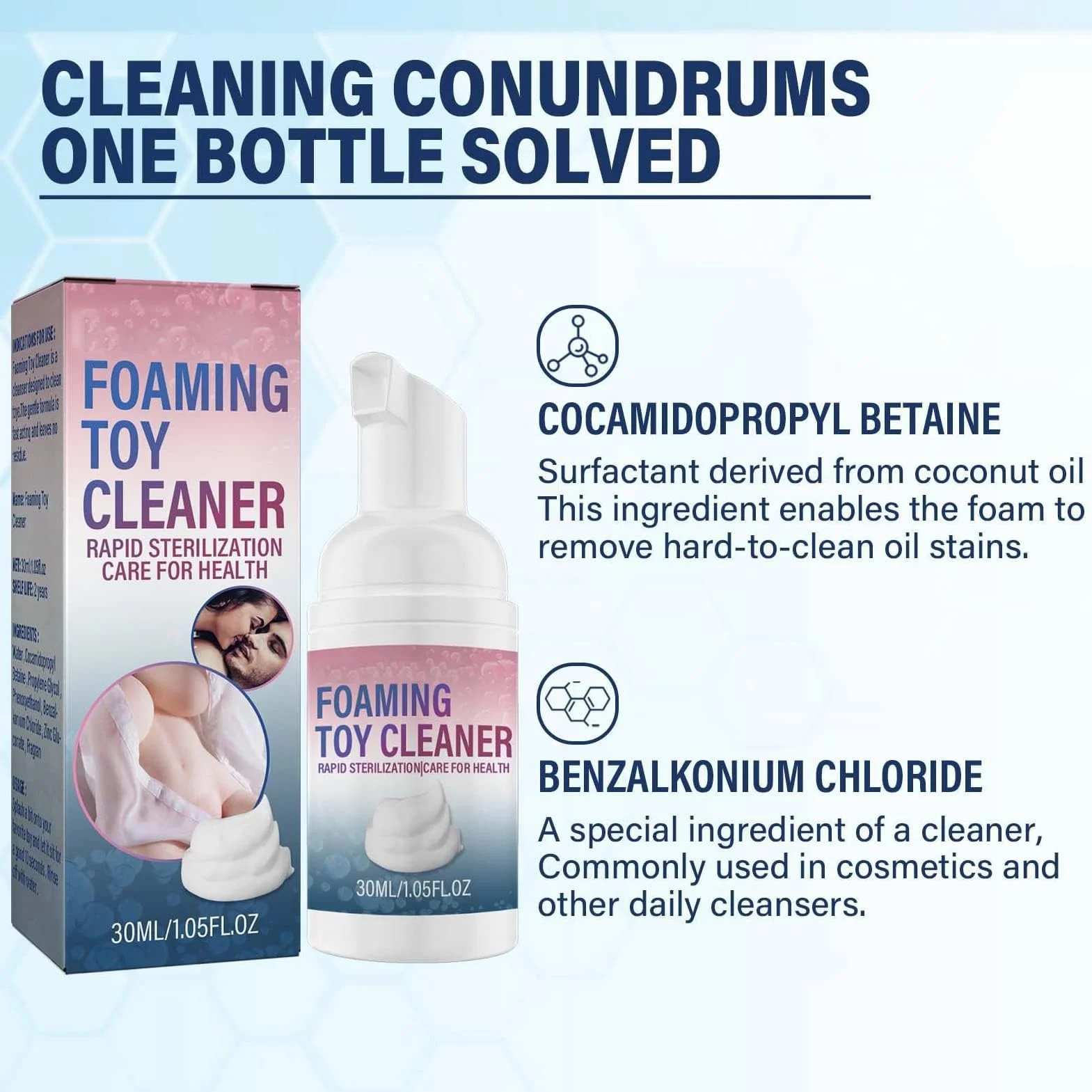Fresh Foaming Toy Cleaner, detergente a secco in schiuma per giocattoli, Pulitore per giocattoli per adulti con formula naturale (2)