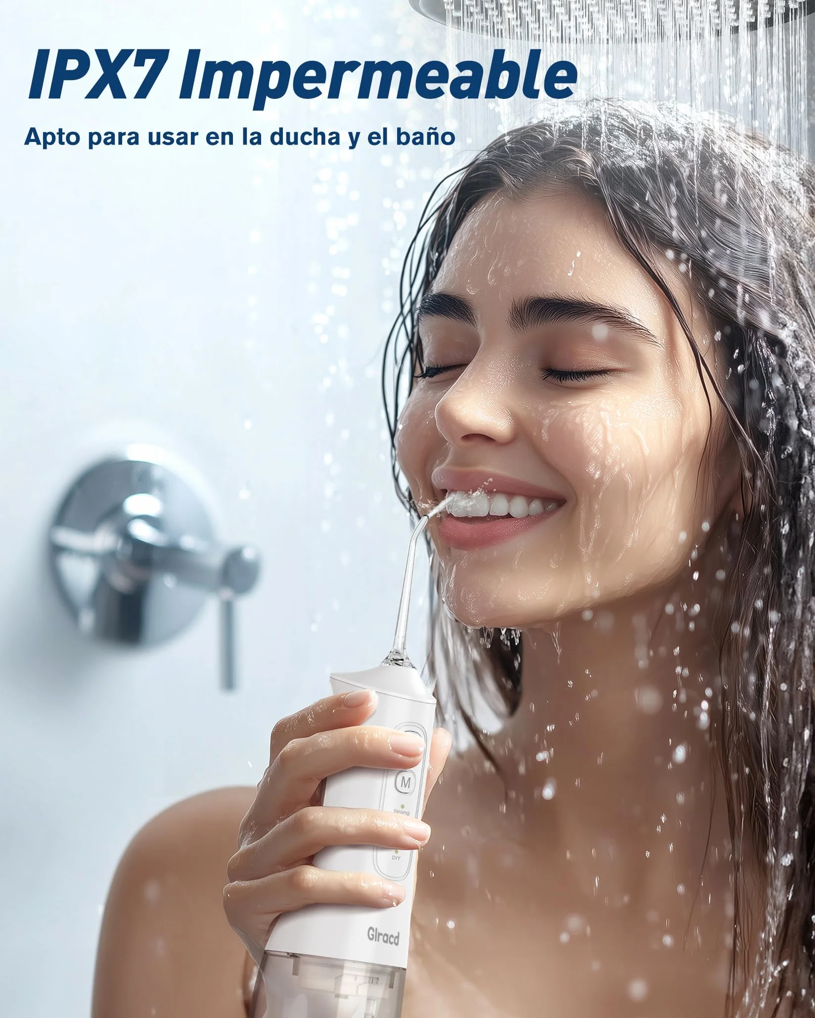 Vincitore del test Irrigatore Orale 2025, 4 Modalità, Senza Fili, Serbatoio 300 ml, 6 Punte a Getto di Pressione
