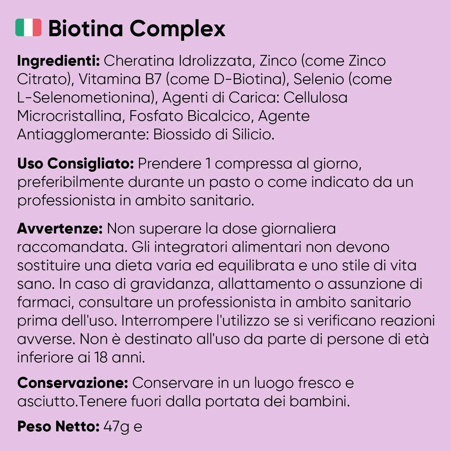 Biotina Capelli 450μg, Cheratina e Zinco, 400 Microcompresse Vegane, Integratori per Capelli