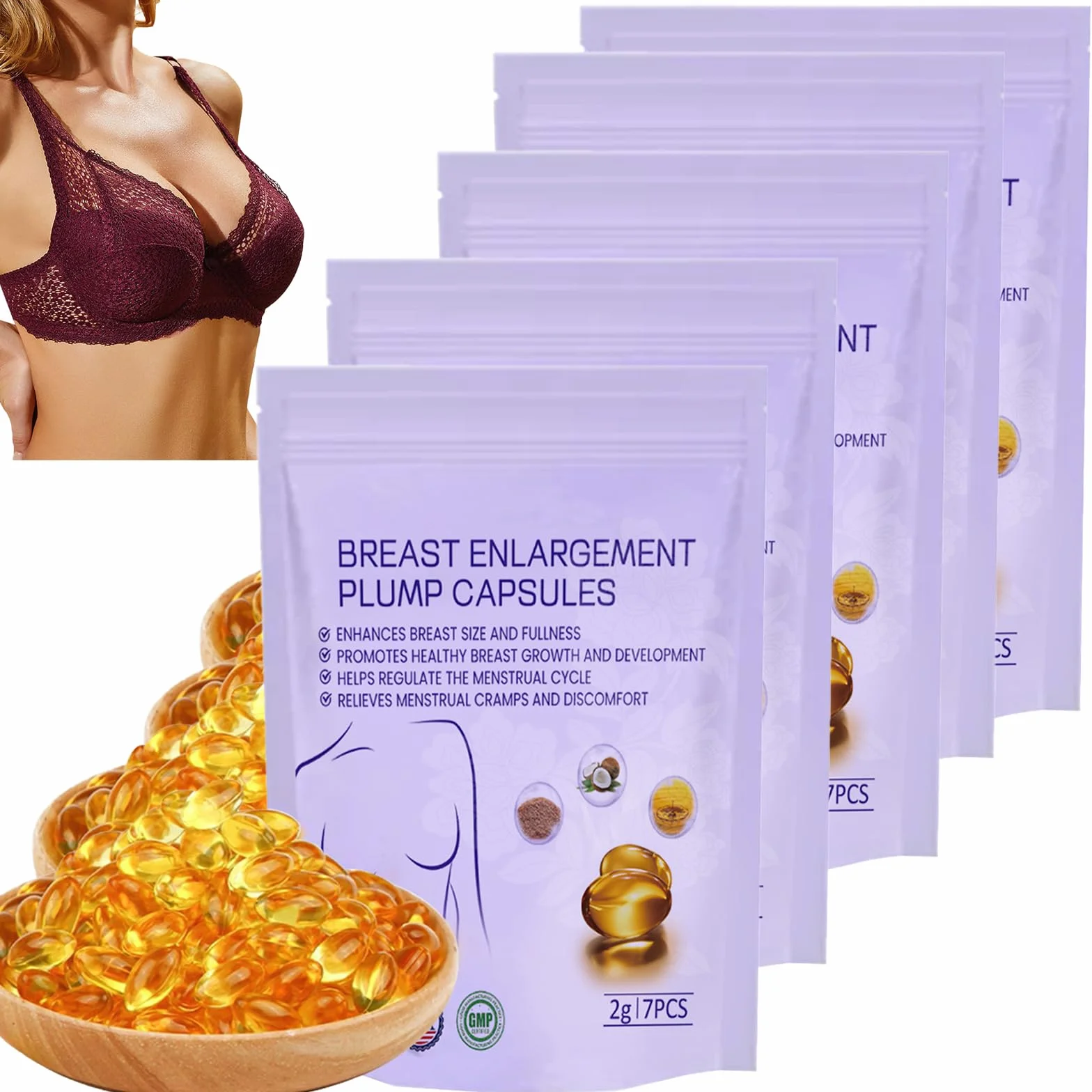 Capsule per l'aumento del seno Charmup Femmeboost (5 confezioni)