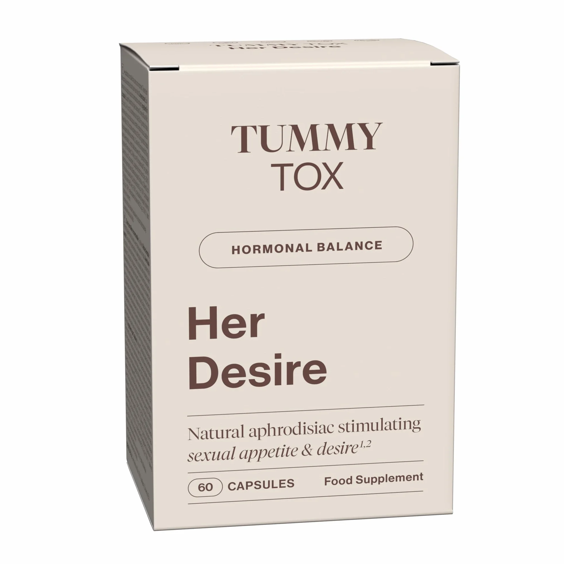 Her Desire - un integratore libido femminile naturale con Liboost, Maca, Ashwagandha, Ginseng, Zinco, Biotina, Vitamina D, Vitamina B6 e vitamina B12, Tummy Tox