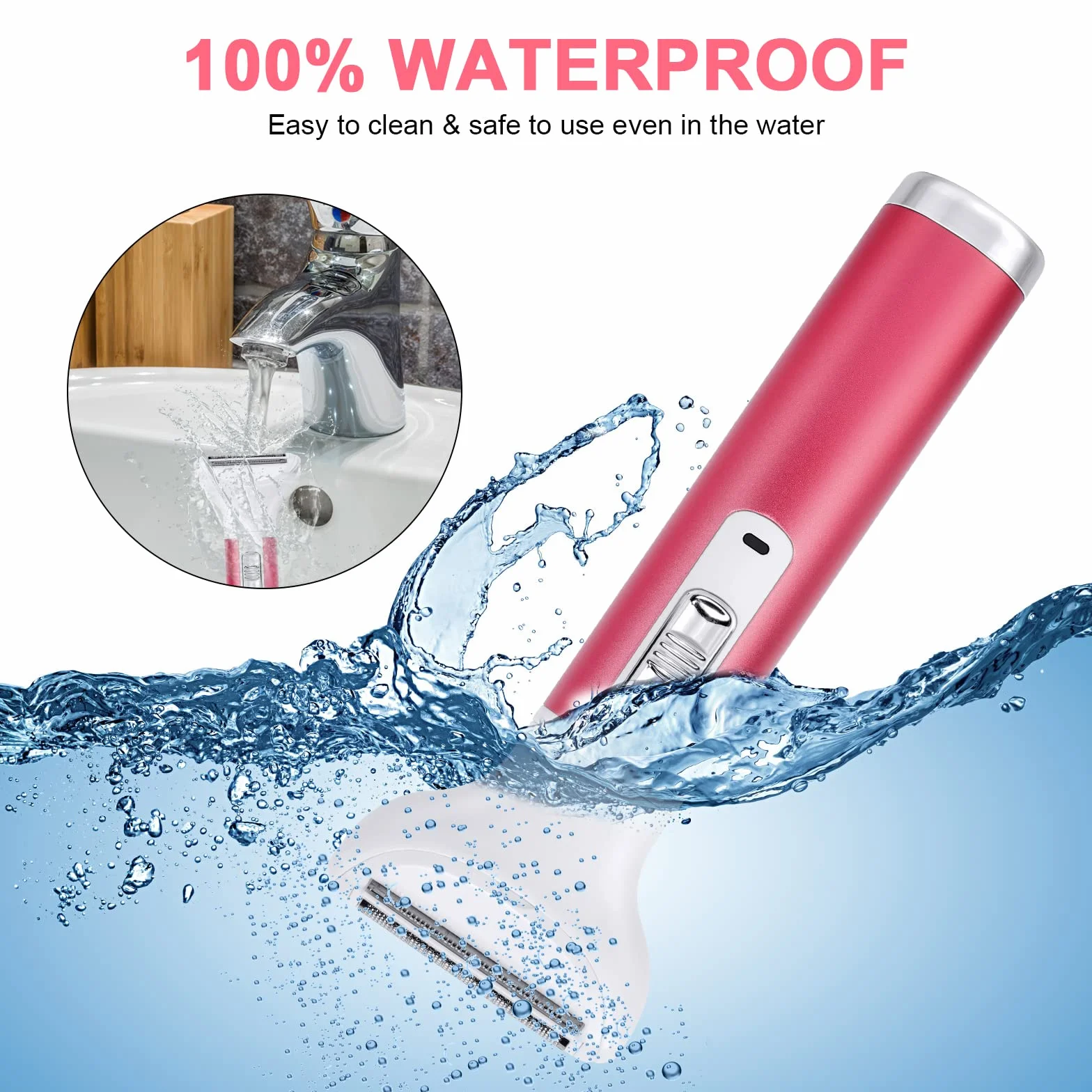 ACWOO Rasoio Elettrico Donna, 5 in 1 Indolore, Senza Fili, Multifunzione a Secco e Bagnato per Una Rasatura Delicata e Accurata, Impermeabile