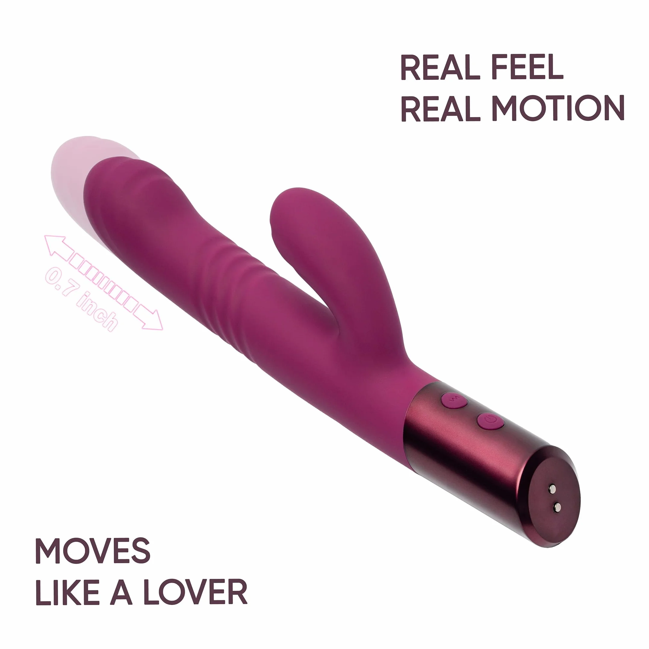 SELOVE Vibratore Rabbit con Spinta – Dildo Punto G, Doppia Vibrazione